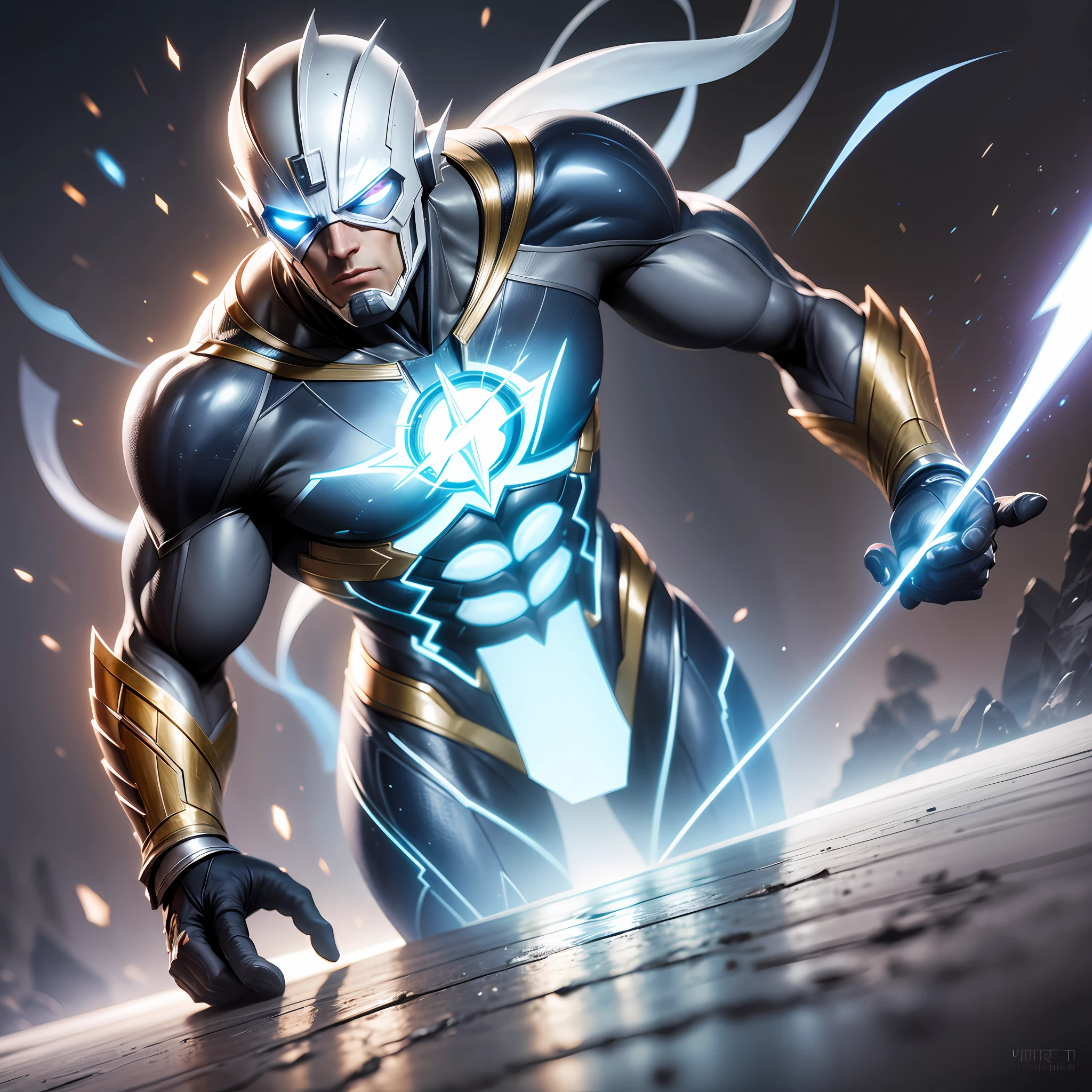 Create ultra realistic justice league white flash character, perfect lighting high resolution 8k realism --auto --s2