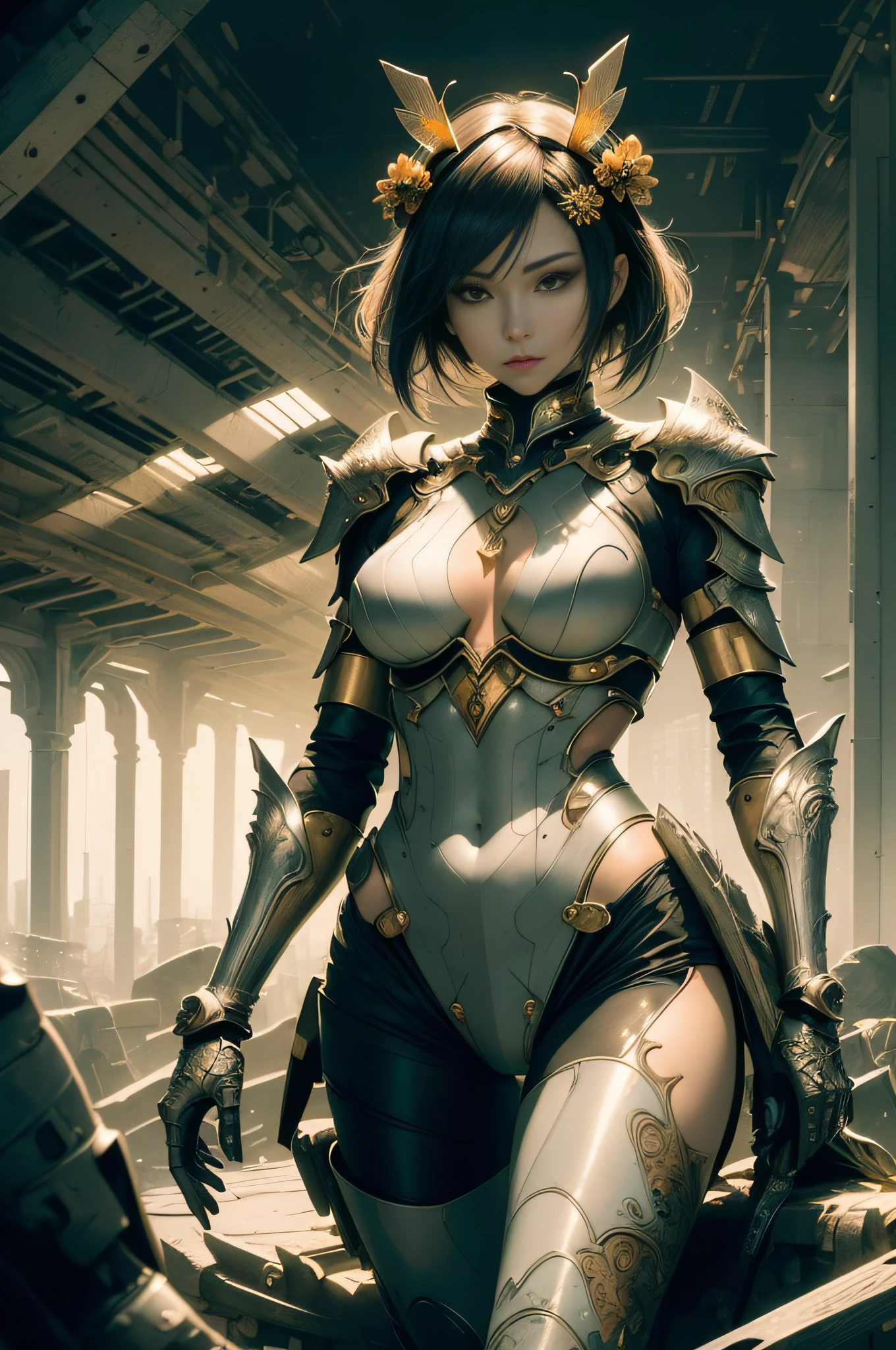 [Detailed illustrations, art based on extremely ideal anatomy, very detailed and detailed drawings, slow and delicate lines, realistic texture expression],((Color tressed main lines)),(Artwork with outstanding craftsmanship),(Shinjuku background at night),[(HENTAI ANIME) NINJAGirl Japanese Beauty 15 years old Petite and muscular ((Slim body)) Short bob cut],((Hornet) Orange Ninja Battle Armor) Scarf (Stole) (Fitting Rubber Inner) Honeycomb (Edge) ((((Hair ornament)))) (Dull metallic luster),Gravure (((KUNOICHI))),((Fine and beautiful skin expression (transparency)))),((Clear gaze)),((Perfect eye details (Beautifully drawn eyes))),( Beautiful perfect face (realistic face details)),((Beautiful hair details)),(Perfectly proportioned proportions)),(Design built to a high level,((Advanced structural understanding of materials)),Ideal color coordination),((Artistic decoration)) ((Dense details)),((Detail,High definition)),[(Ultra-precision detail),(((Multilayer texture)), HighQuality,High Resolution],((Accurate simulation of light-material interaction, understanding of air flow, mechanically correct representation)),(((Visual art with a sense of narrative)).
