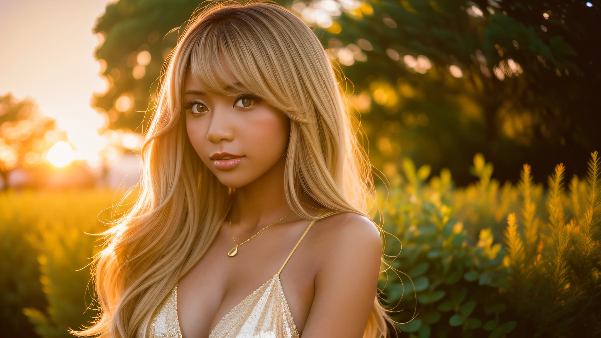 gyaru, dark-skinned, working hard, sony a7, 35mm Lens, f1.8, film gain, golden hour, soft lighting