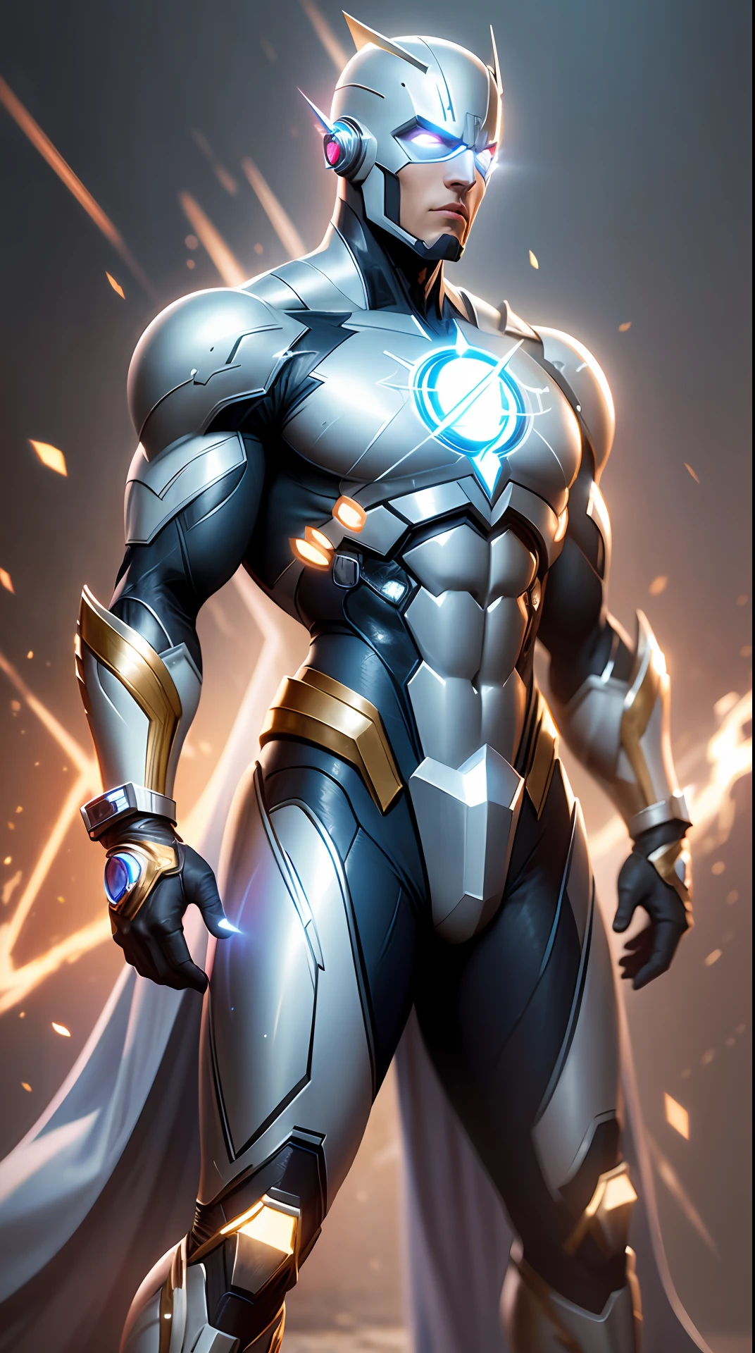 Create ultra realistic justice league white flash character, full body super detailed armor perfect lighting high resolution 8k realism --auto --s2