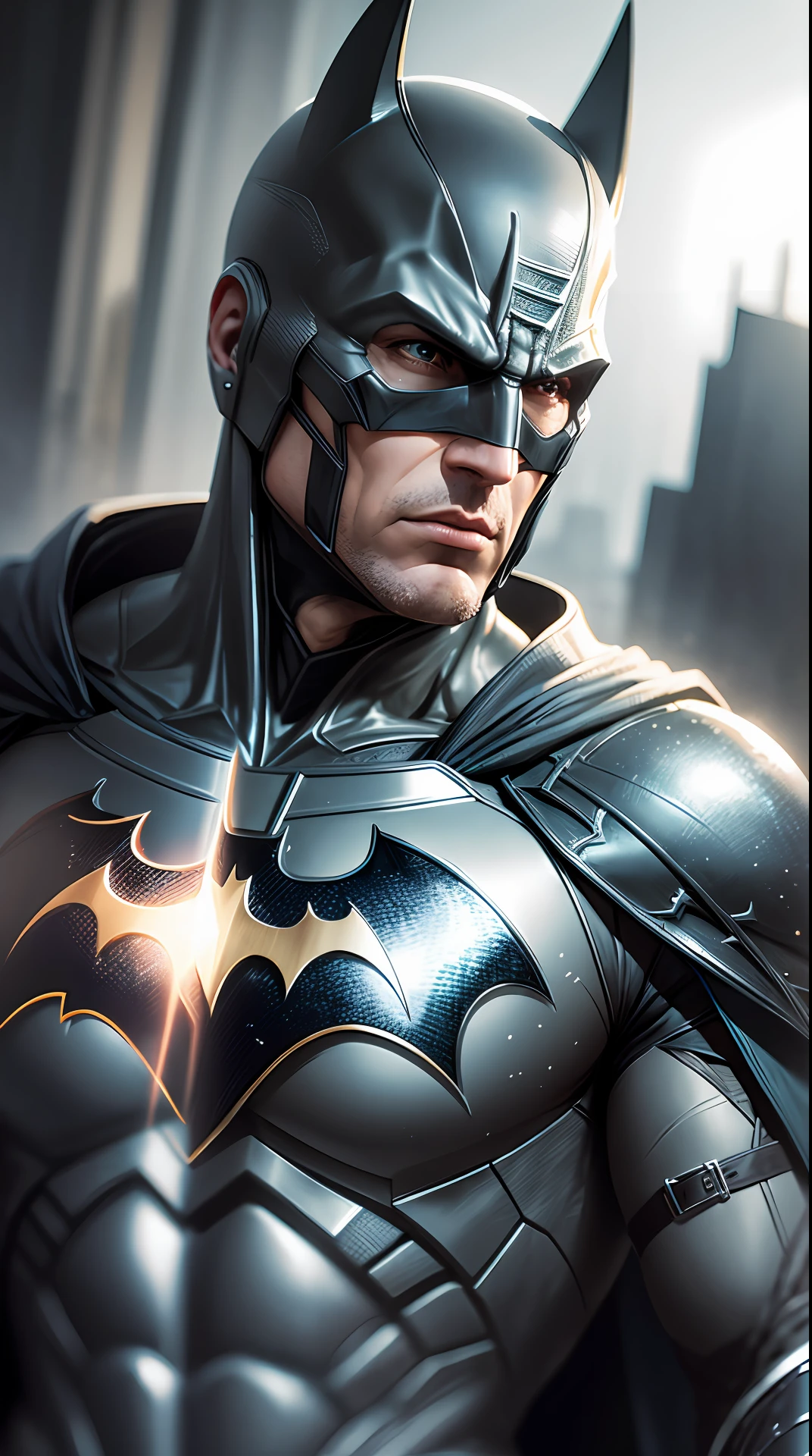Create justice league batman character ultra realistic, perfect lighting super detailed armor vetimenta detailed very realistic high resolution 8k realism --auto --s2
