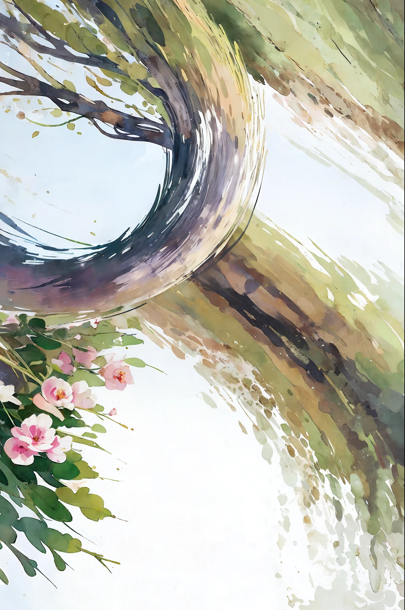 stechu,(white background:1.4), ((tachi-e)), original,(illustration:1.1),(best quality),(masterpiece:1.1),(extremely detailed CG unity 8k wallpaper:1.1), (colorful:0.9),(panorama shot:1.4),(solo:1.2), (ink splashing),(color splashing),((watercolor)), clear sharp focus,{ 1girl standing },((korean style )),flower background,outdoors,rocks, looking at viewer, make happy expressions,soft smile,pure,beautyfull detailed face and eyes,beautyfull intricacy clothing decorative pattern details, black hair,black eyes,colorwater