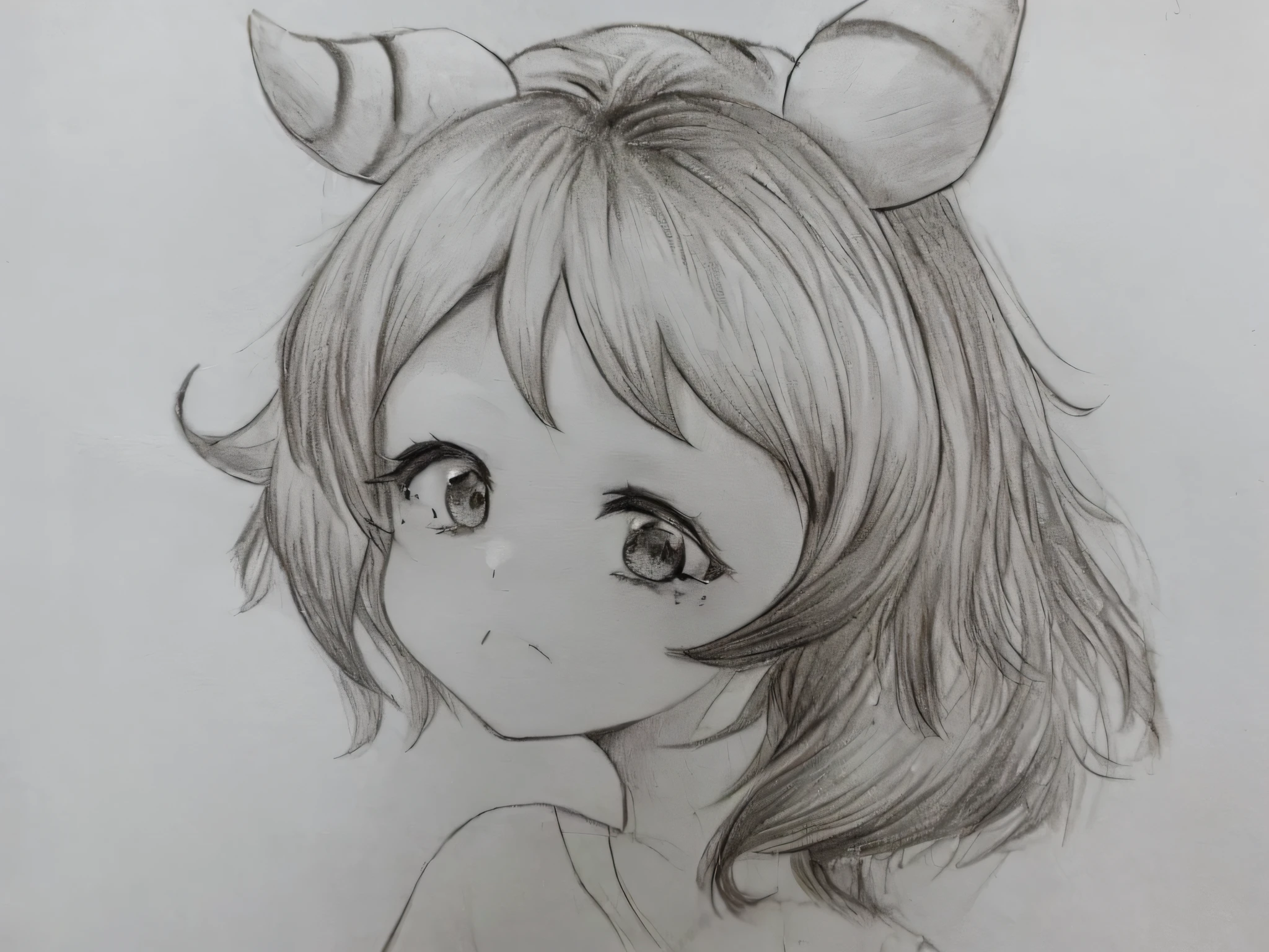 drawing of a girl with horns on her head, anime sketch, an anime drawing, anime style drawing, anime drawing, anime realism style, anime style portrait, manga drawing, a manga drawing, anime shading, anime shading), in an anime style, pencil and ink manga drawing, japanese anime artist drawn, portrait of an anime girl, anime portrait, semirealistic anime style