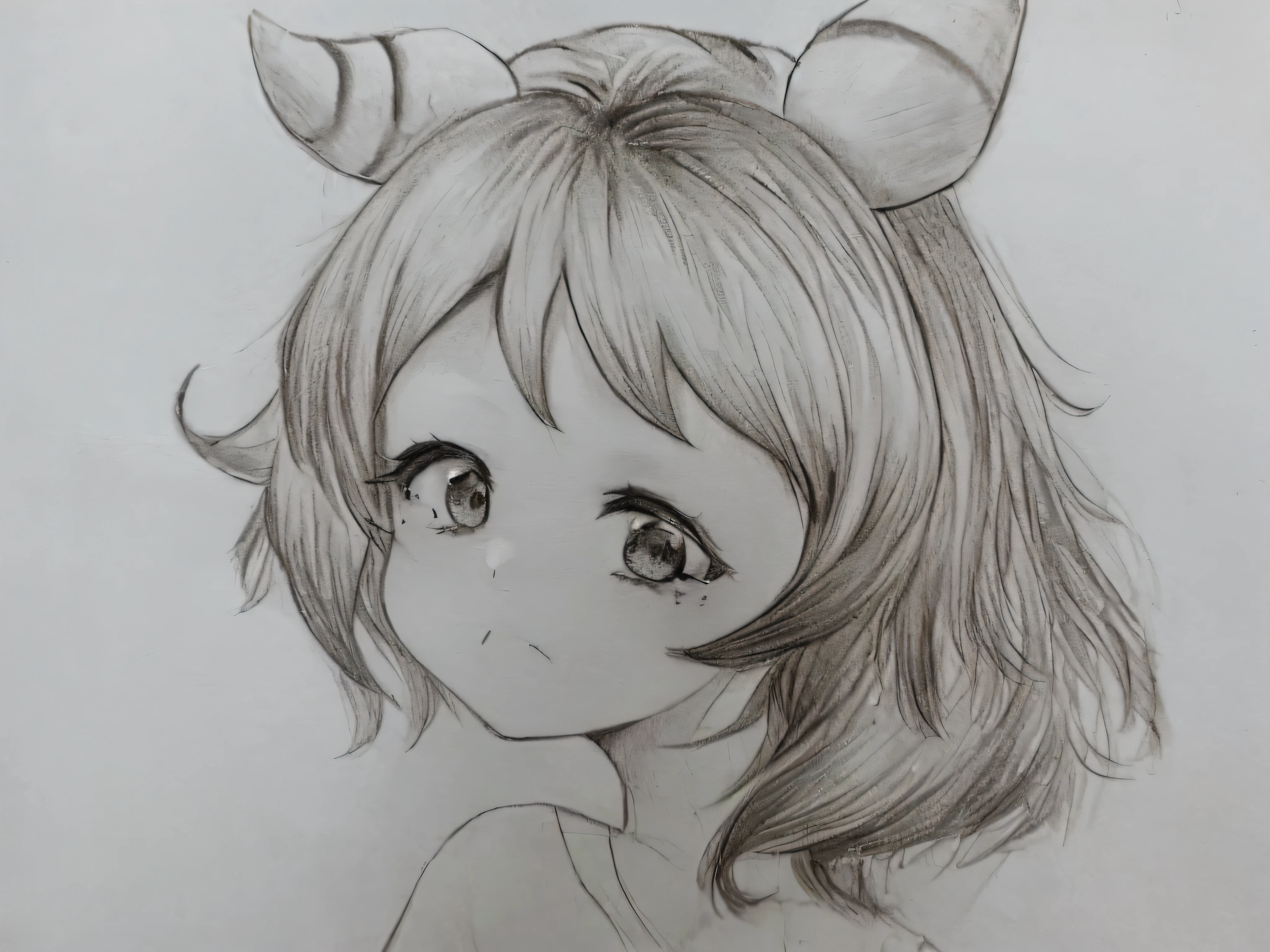 drawing of a girl with horns on her head, anime sketch, an anime drawing, anime style drawing, anime drawing, anime realism style, anime style portrait, manga drawing, a manga drawing, anime shading, anime shading), in an anime style, pencil and ink manga drawing, japanese anime artist drawn, portrait of an anime girl, anime portrait, semirealistic anime style
