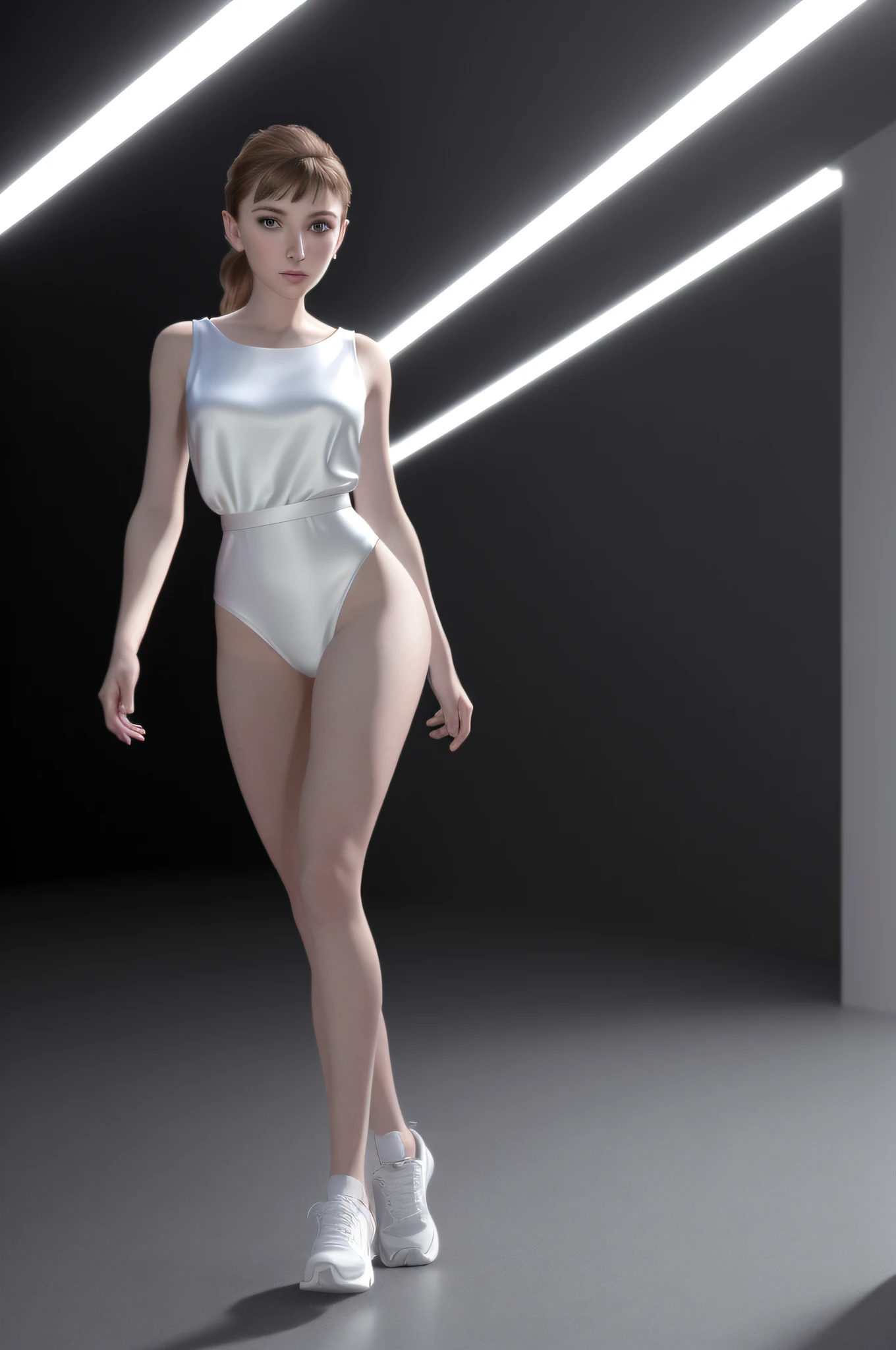 Audrey Hepburn, full body, catwalk, long legs, thin and thin, ankle, white running shoes, giant breasts, realistic, masterpiece, 16K, (maturity: 1.2) style princess, 30 years old, CHLOEDBH, masterpiece, best quality, highest quality, cinematic lighting, (volumetric lighting), extremely detailed CG Unity 8k wallpaper, focus, 8k wallpaper, 4k wallpaper, very detailed, ultra-realistic, realistic, sharp focus, absurd, (HDR:1.2), (high contrast), Photos, detailed and complex, Instagram, portrait, highly detailed, digital painting, artstation, concept art, smooth, sharp focus, illustration, cinematic lighting