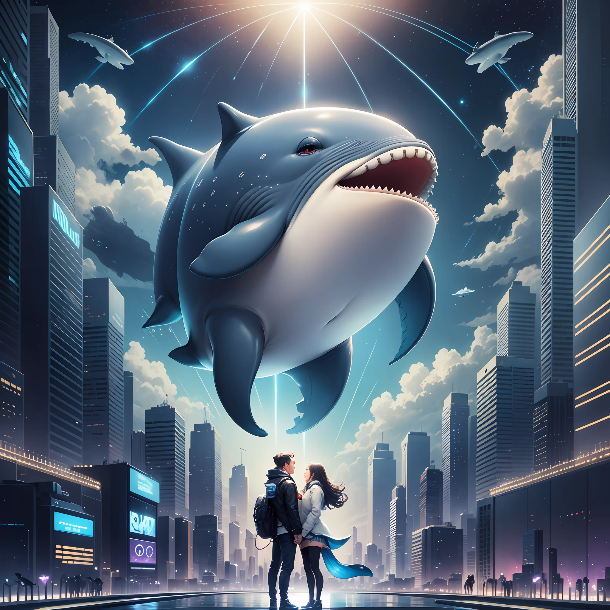 Anthropomorphic whales in love with Cybercity stars --auto --s2