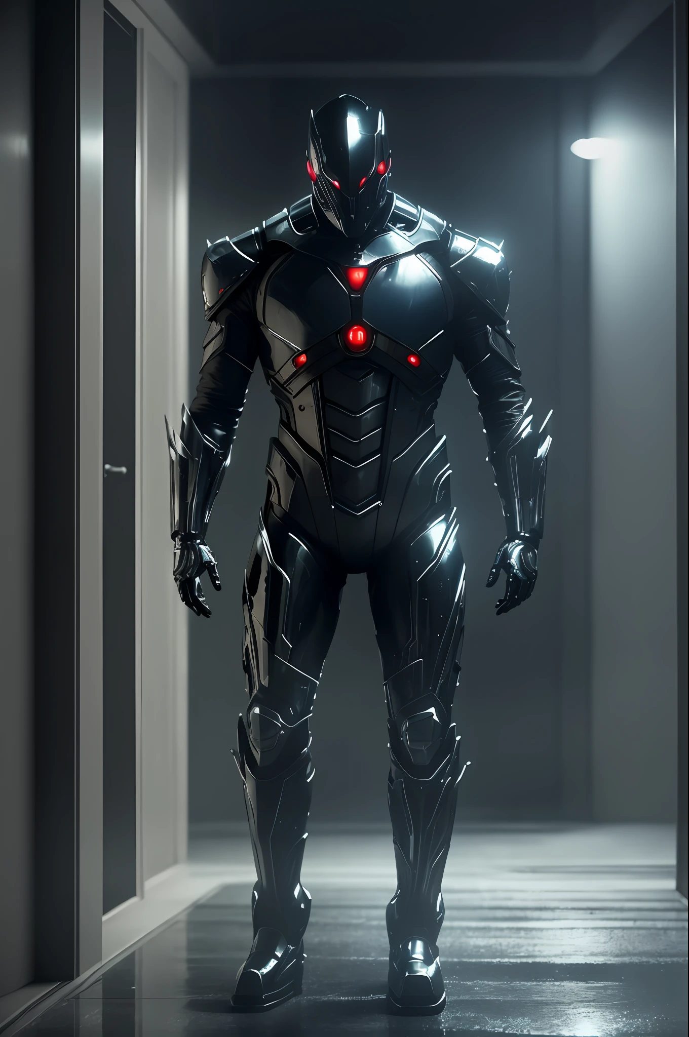 A cinematic scene from 2023, scifi horror, full body shot, a extremely liquid chrome vampire, captured by Sony CineAlta, haunting, surreal, nighmarish, ultrarealistic, photorealistic --auto --s2