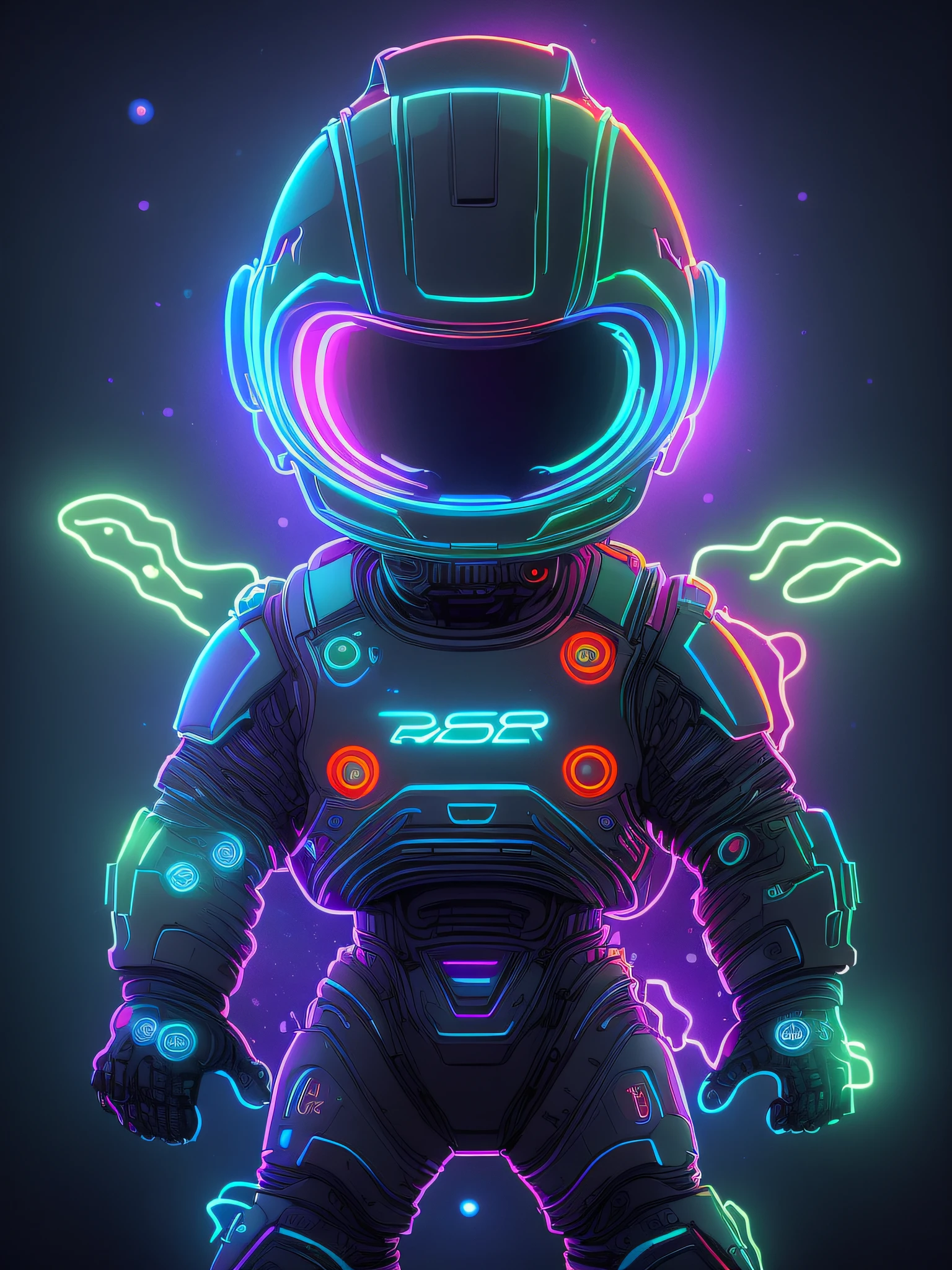 snowapocalypse portrait of super cute Alien, dark light, neon signs, haunting atmosphere, digital art , intricate, 8k resolution, super high quality,