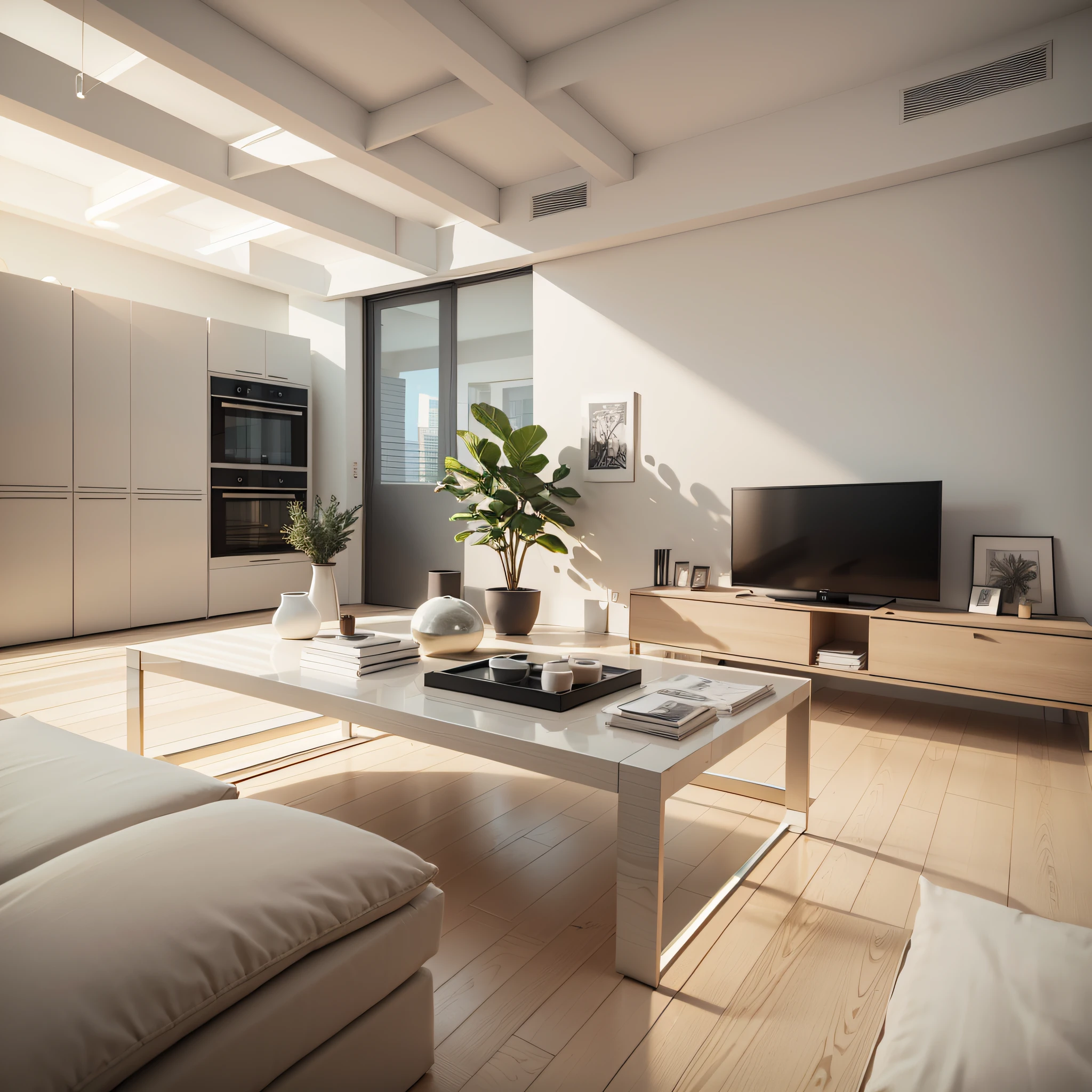minimalist style, full furniture, creamy, surrealism, relief, diorama drawing, pov, atmospheric perspective, modern, minimalism, ray tracing, sony fe, 8k, super detail, ccurate, best quality --auto --s2