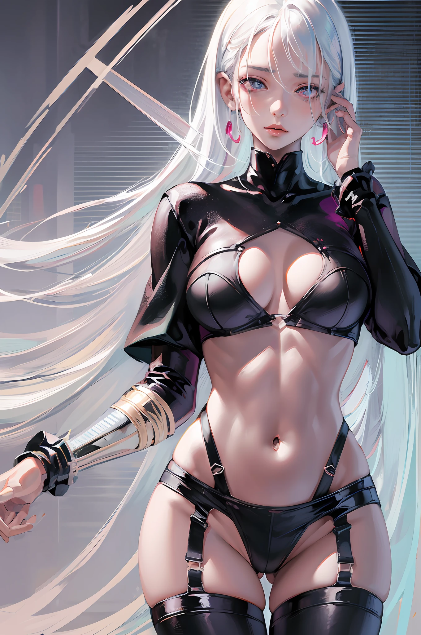 anime girl with white hair and black clothes posing naked, extremely detailed artgerm, detailed digital anime art, artgerm on artstation pixiv, guweiz on pixiv artstation, guweiz on artstation pixiv, fanart best artstation, :: rossdraws, trending on artstation pixiv, rossdraws 2. 5