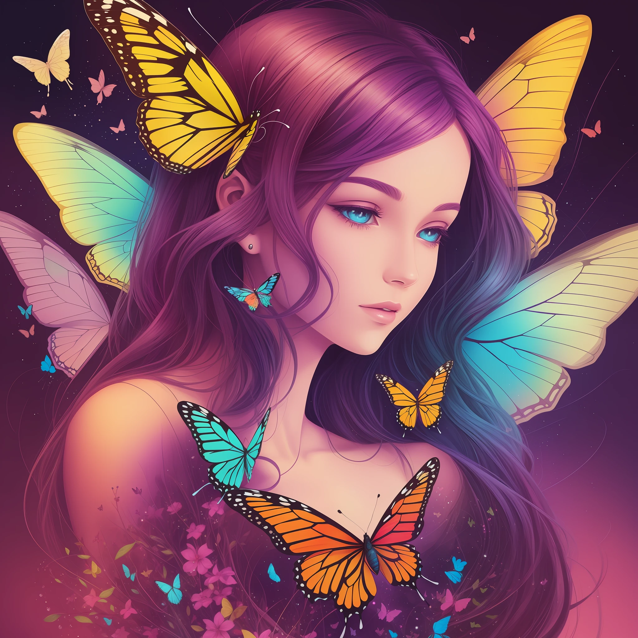 Butterfly Effect, digital painting, Dreamshaper filter, by Bella