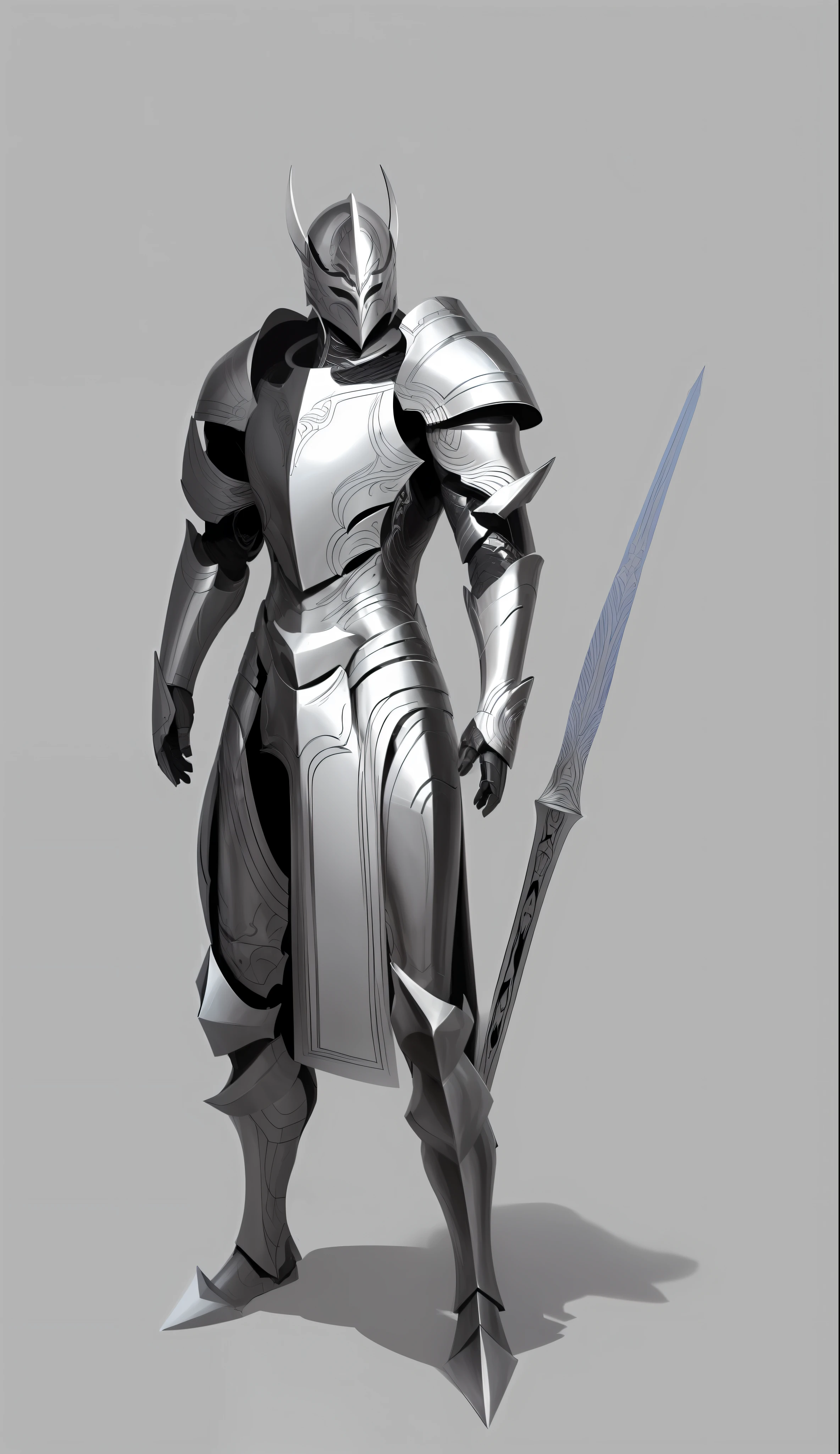 a drawing of a man in armor with a sword, a human male paladin, some curved armor, concept armor, detailed full body concept, full body concept, simple lineart, male paladin, bold lineart, full body character concept, clean lineart, full body character drawing, armour merging with body, minimal design armor style, outline sketch, heavy outlines
