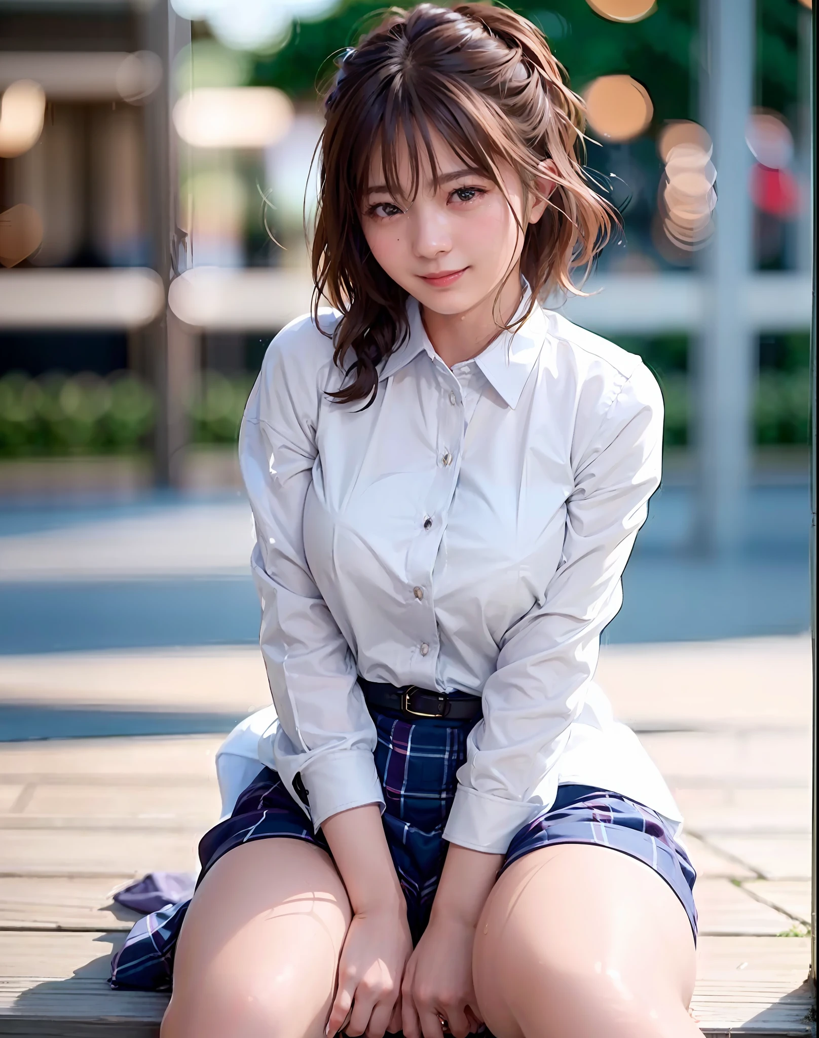 Top Quality, Photorealistic, 8k, High Definition, Girl, Woman, (Skin Dent), (Big Breasts), (Professional Lighting, Bokeh), (Street), (People, Crowd: 0.6), Market, (Night: 1.2), (Brown: 2.0), (Blouse: 1.5), (Portrait: 0.6), Gorgeous, Bloom, (Floating Hair), Braided Hair, (Dynamic Pose: 1.2) , Soft Lighting, (Masterpiece, BestQuality:1.1), (ultra detailed 8k cg:1.2), (hyperrealistic:1.35), (Photorealistic:1.45), (realistic:1.4), [cowboy shot], (Soft lighting), 1 beautiful Japanese girl, 20 years old, supermodel, Japanese Idol, (smile), Large Breasts, (Sweat skin:1.2), (school uniform:1.2), (sitting on ground:1.1), (spread legs, sucking, sucking,