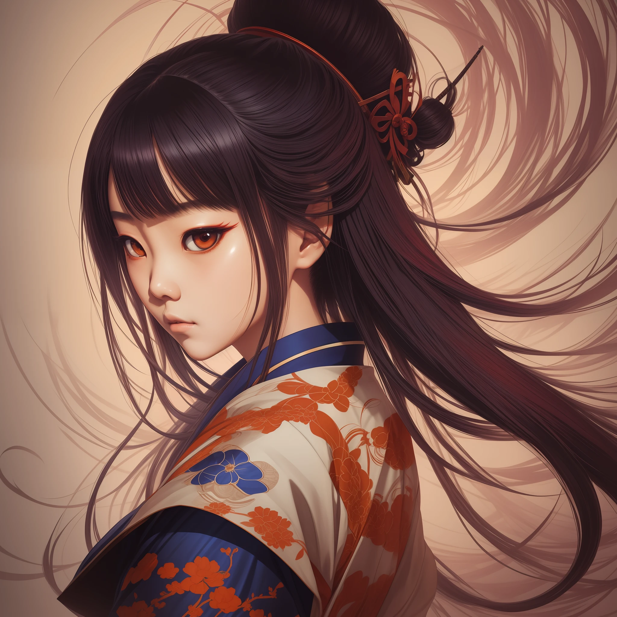 a cute korean girl with big eyes.
samurai, katana, concept art by takato yamamoto, smooth, cinematic lighting, hyper realism, masterpieces, lush vivid colors, back lighting hair, back lighting, volumetric lighting, warm colors, contrast, mystical, fantasy, rough shading, dynamic lighting, lights, detailed