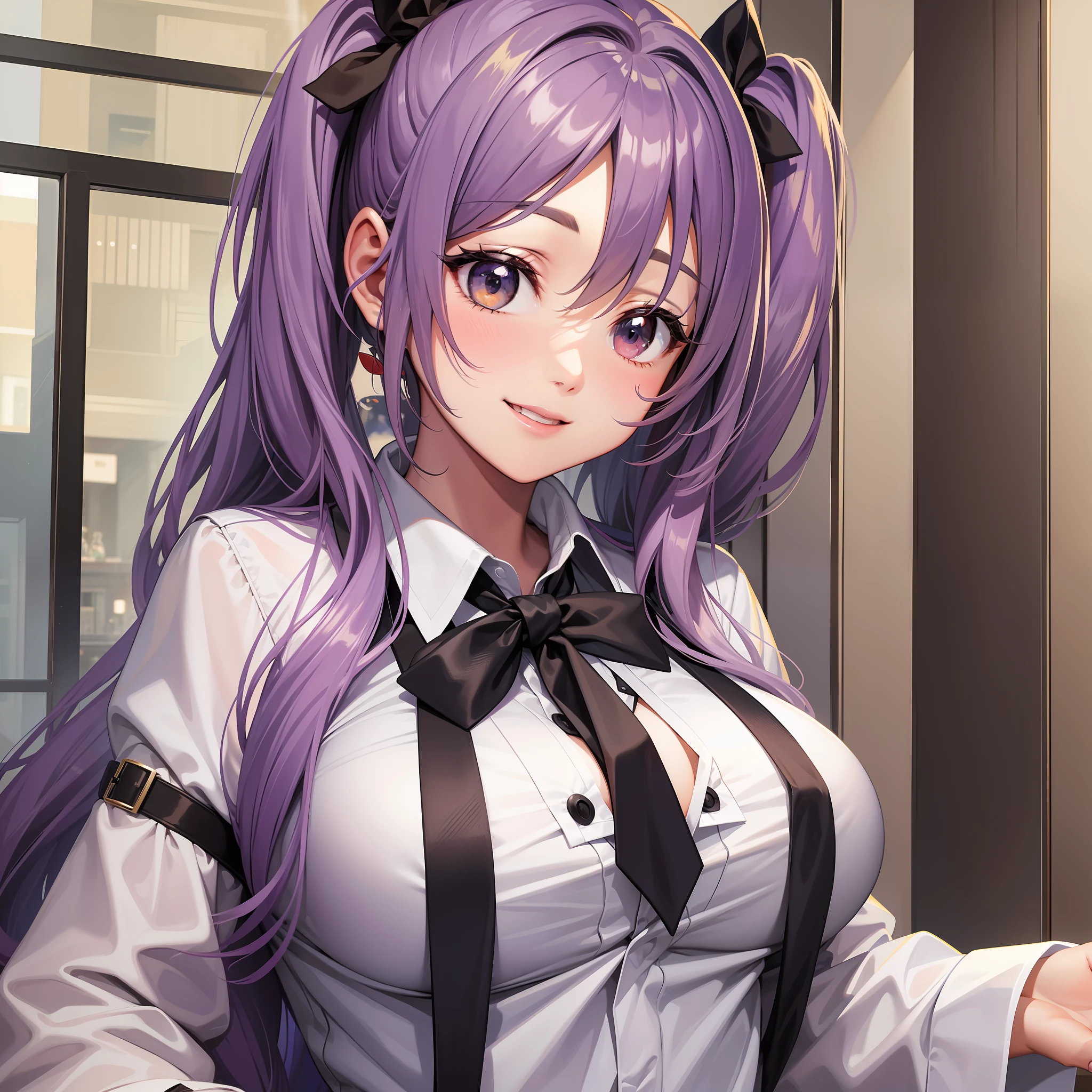 Harem Multiple Girls Smile Best Quality Masterpiece Long Hair Ponytail Twin Tails Uniform School Big Tits