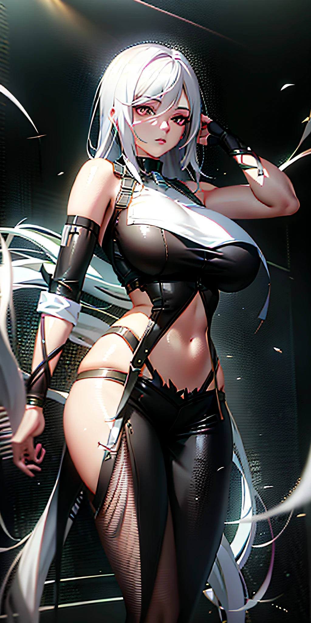 anime girl in black leather outfit posing in front of flowers, tifa lockhart with white hair, detailed digital anime art, ig model | artgerm, smooth anime cg art, extremely detailed artgerm, digital anime illustration, fanart best artstation, seductive anime girl, digital anime art, :: rossdraws, deviantart artstation cgscosiety, highly detailed exquisite fanart --auto --s2