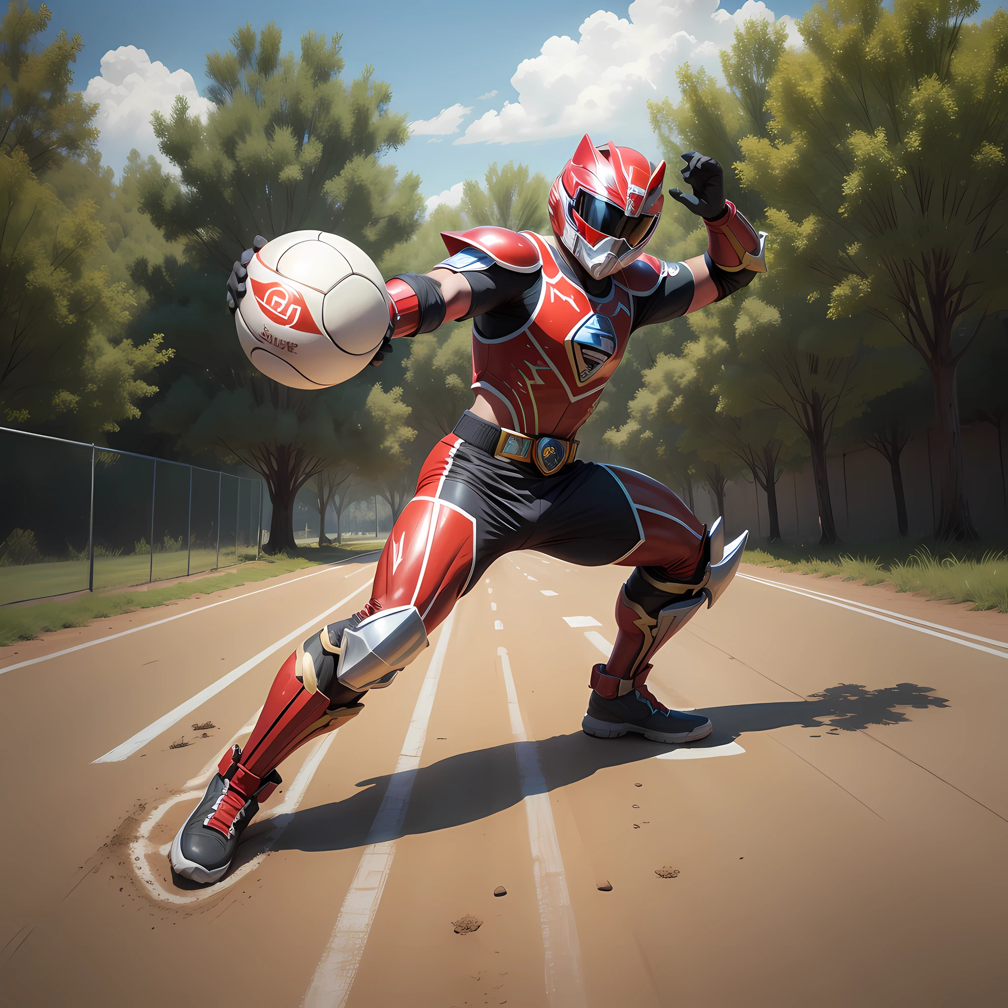 5 power ranger playing besket ball