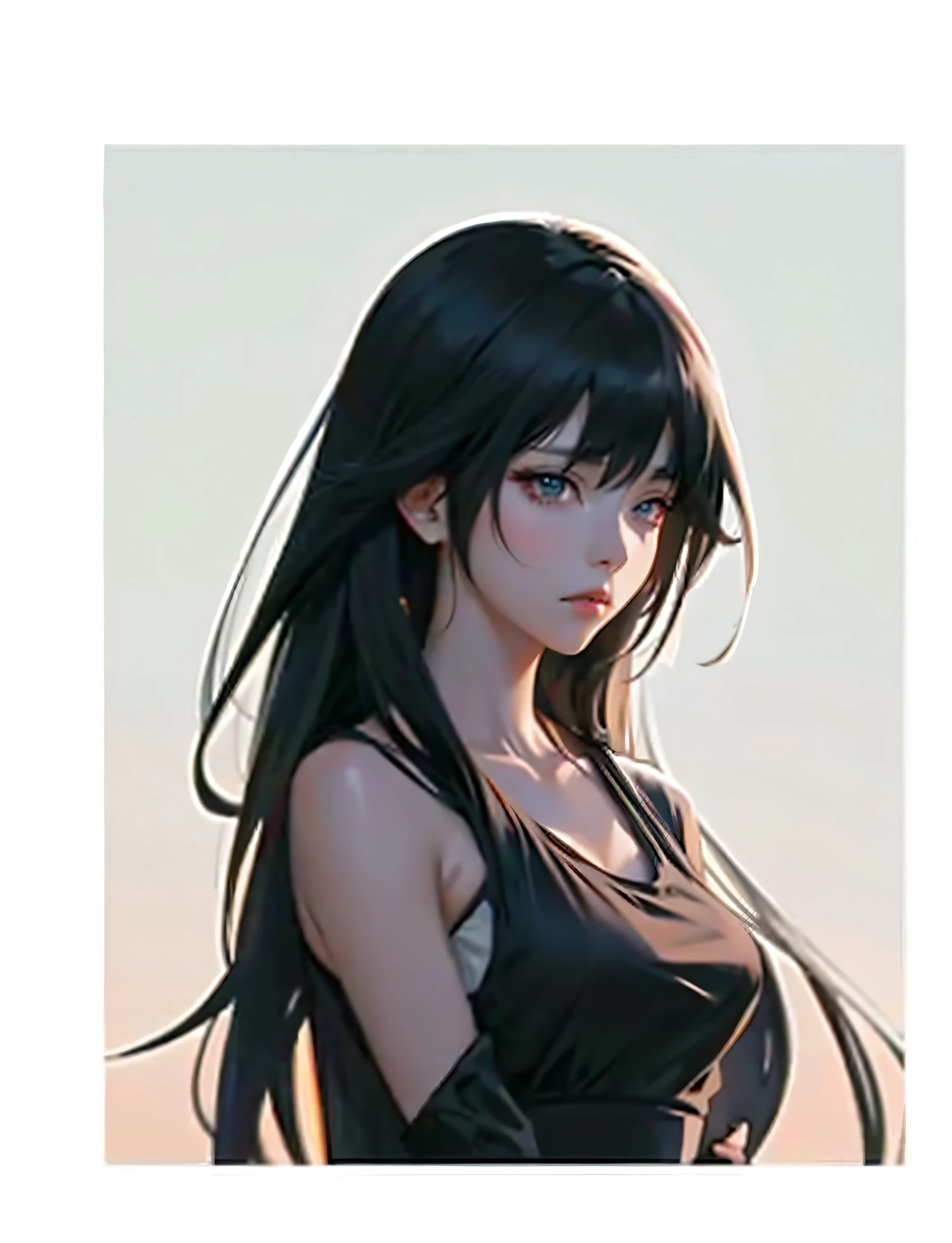 anime girl with long black hair and black top posing for a picture, anime girl portrait, anime girl portrait profile, female anime character, guweiz, smooth anime cg art, girl with black hair, portrait anime girl, anime character, digital anime art, anime style. 8k, anime style portrait, artwork in the style of guweiz, anime moe artstyle