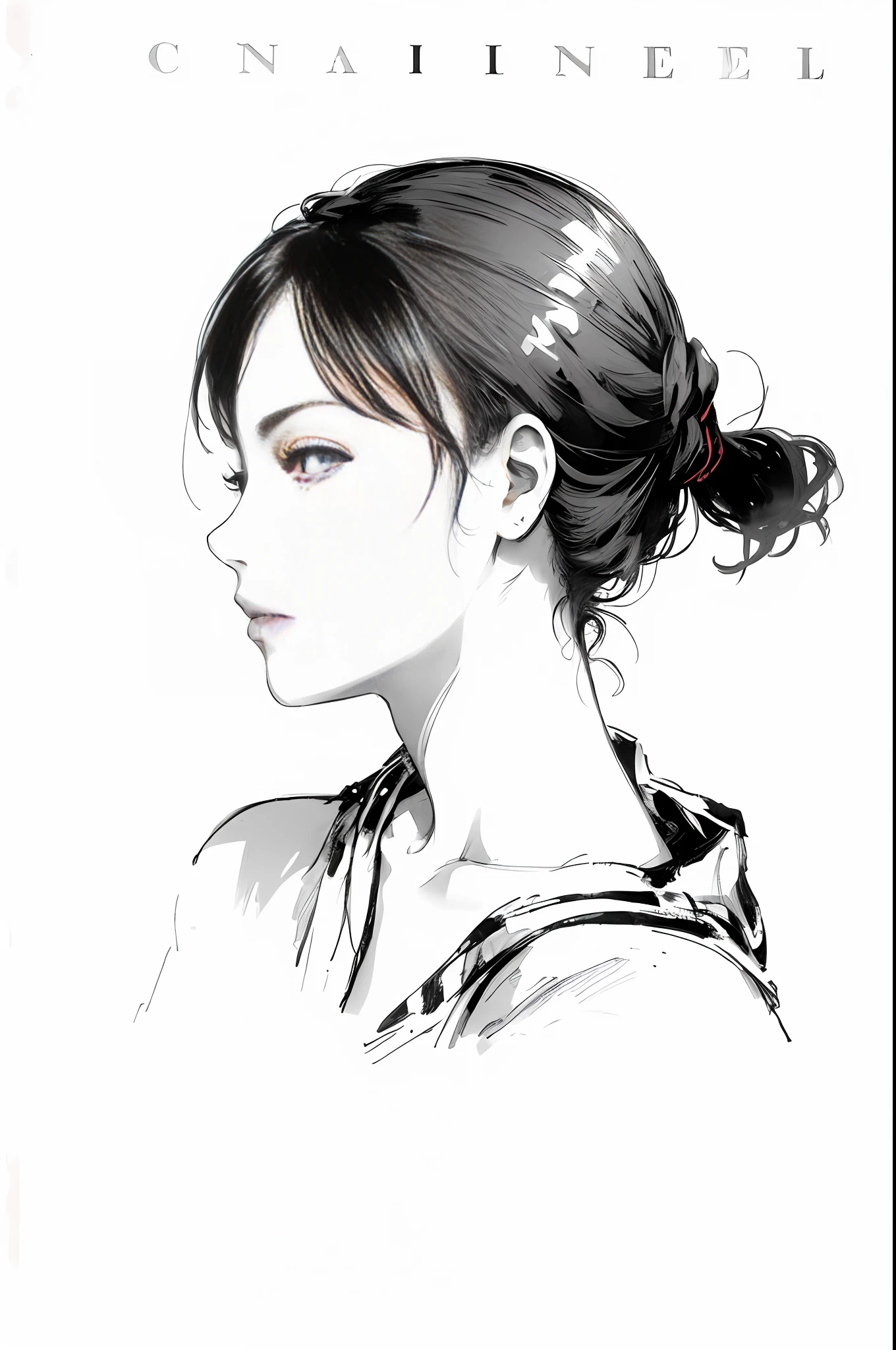 best quality, masterpiece, super high resolution, (lifelike:1.5), original photo, 1 girl, shoulder, in the dark, deep shadow, understated, cold light, sexy look, short hair, 1girl, superlative, teenager, girl, ball head, tied up hair, beautiful clothes, white skin, sexy, delicate figure, petite, bright, colorful, outdoor, bust portrait, bright, clouds, wind, city, simple background, arms behind back, looking at the audience, Brunette (beautiful detailed face, beautiful detailed eyes), (very delicate beautiful), ((mean, sexy, charming, seductive)) super defined), shadow texture, (fine detail: 1.2), super detail, sketch, colorless, no color, ink, Chinese painting