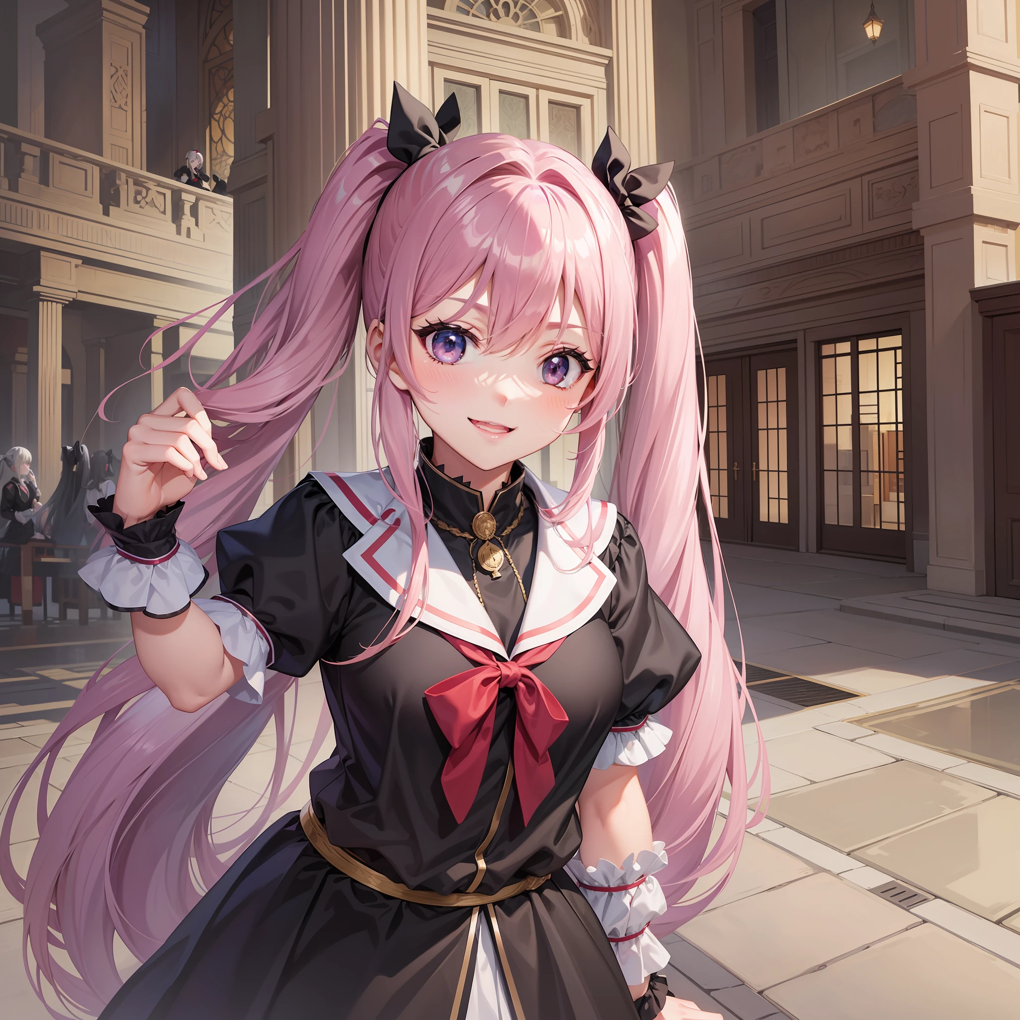 Harem Multiple Girls Smile Top Quality Masterpiece Long Hair Ponytail Twin Tails Uniform
