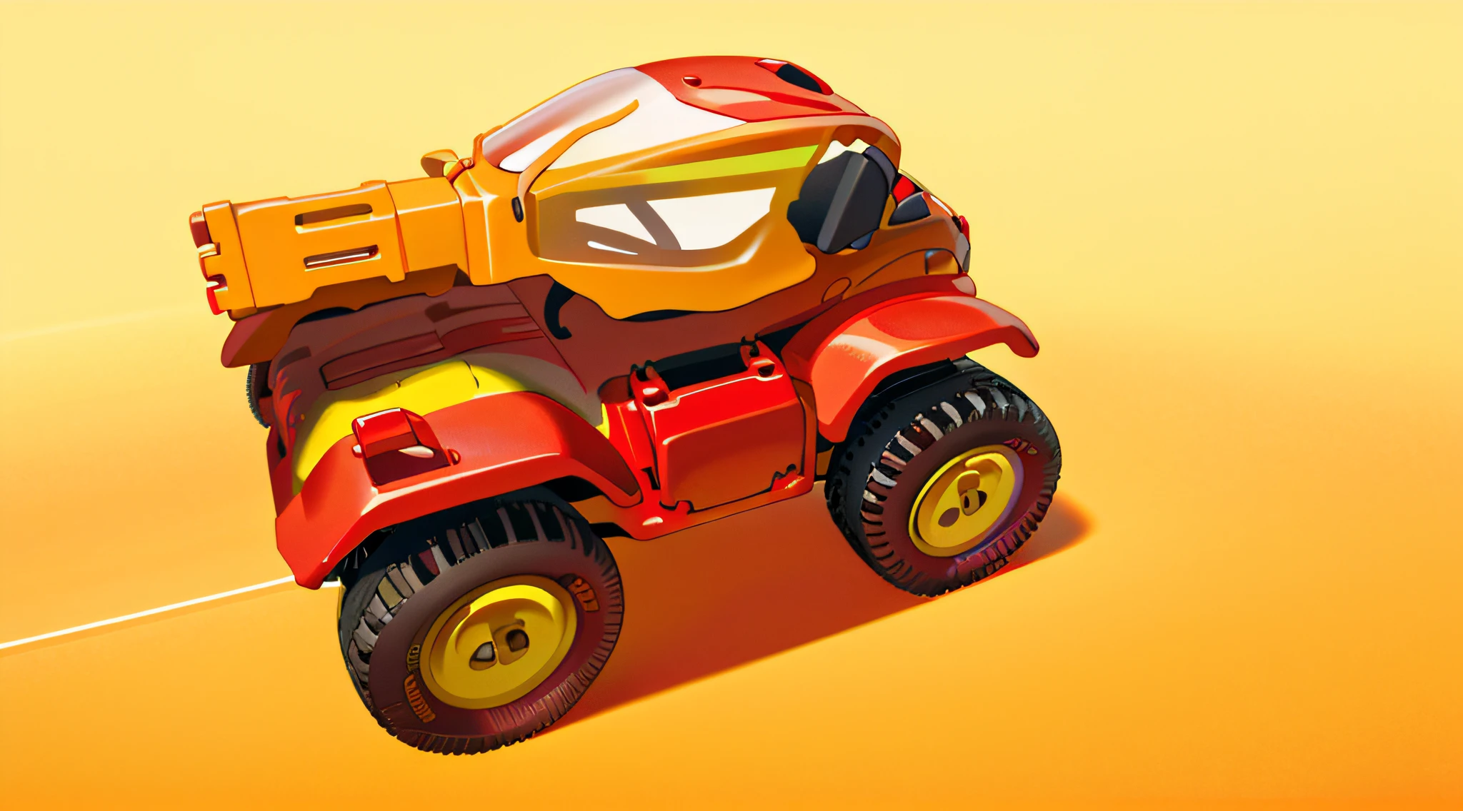 There's a red and yellow toy car printed on it with simple patterns, masterpieces, best quality, clear lines, 8K HD