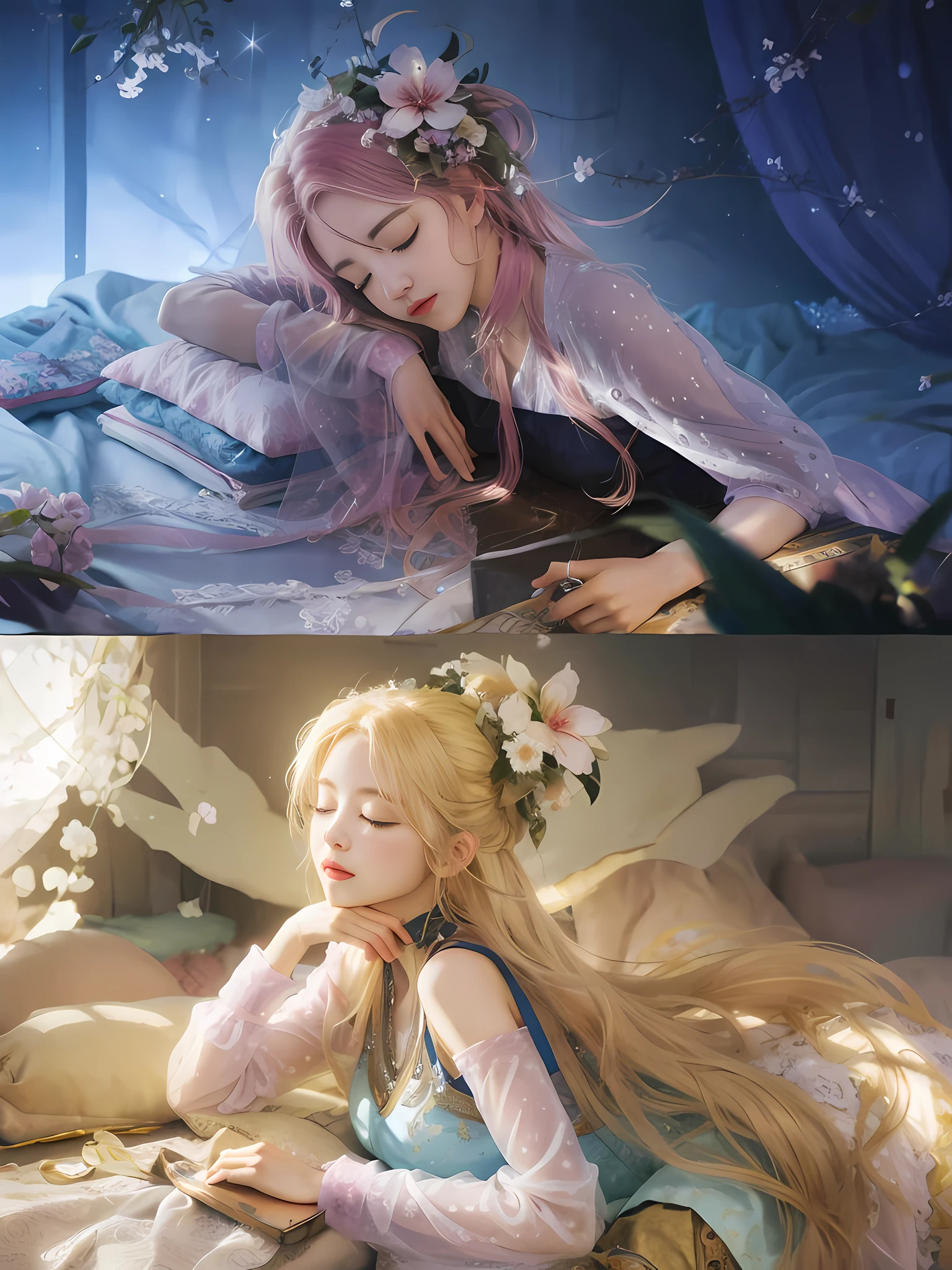 Quiet sleeping beauty, enjoy happiness, ancient style