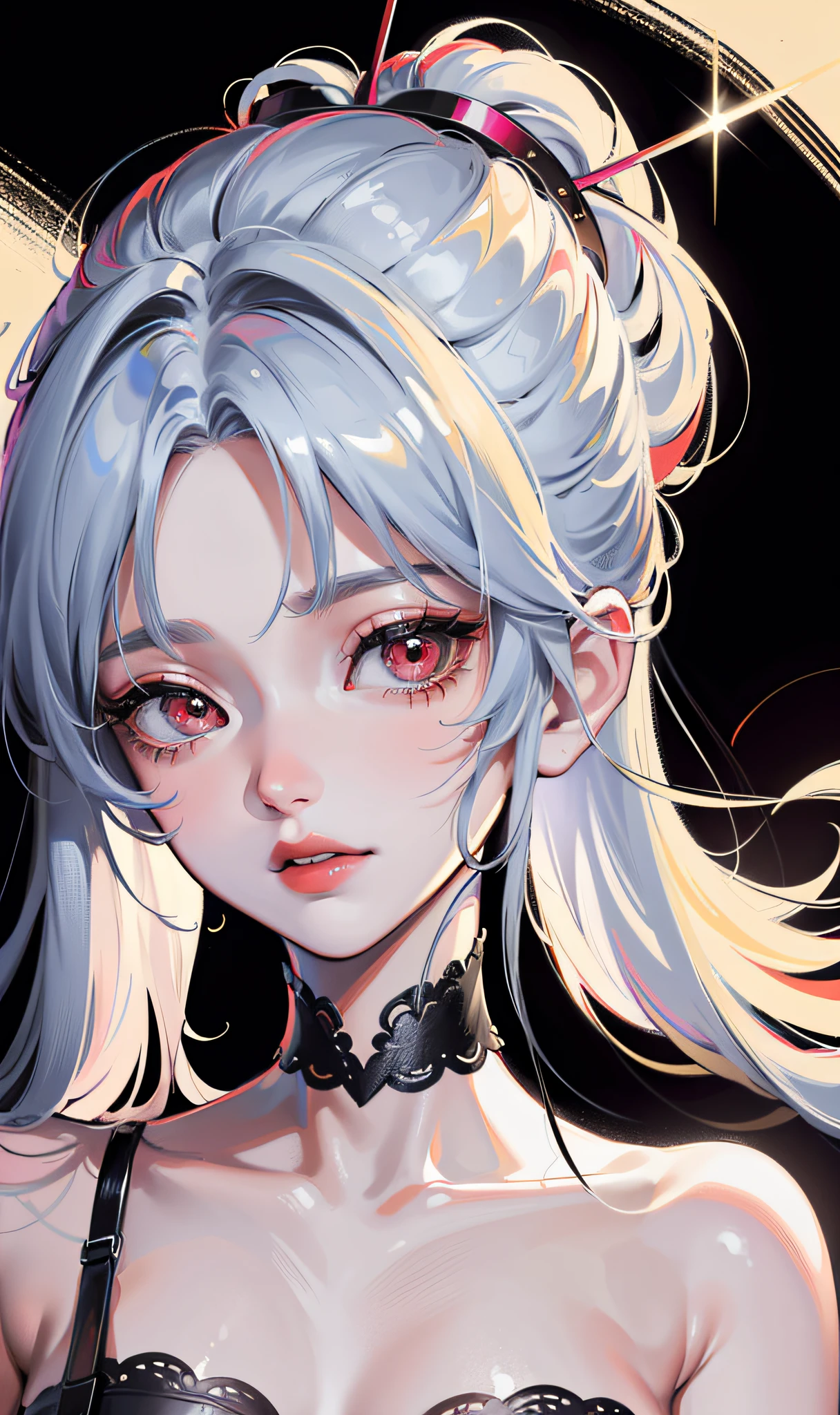 ((masterpiece, best quality, high resolution, extreme quality, solo, very detailed wallpaper, (18 year old girl: 1.4), Rei Ayanami, red eyes, detailed eyes, beautiful eyes, eye reflex, shyness, big nose, lipstick, {portrait closeup}, pale skin, extremely moist and smooth, skin reflected light, three-dimensional facial features, no background, pose, {look down|look up|look to the side})),
