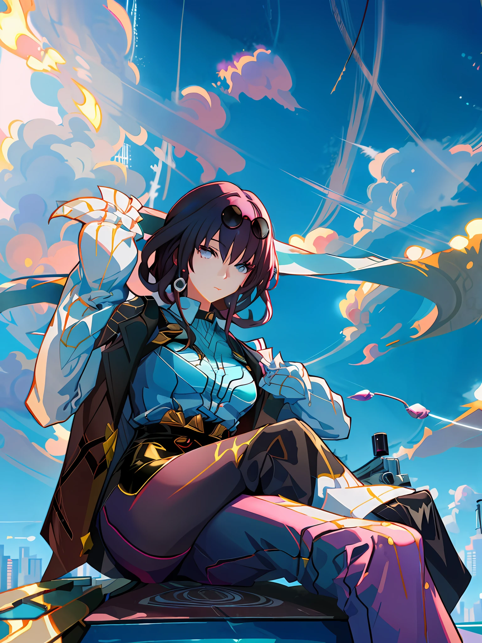 Anime - style illustration of a woman sitting on a city bike, badass anime 8 K, Artgerm and Atey Ghailan, anime moe art style, Makoto Shinkai Cyril Rolando, Shigeri Aoshima illustration, Makoto Shinkai (Capstone Legend), inspired by Liam Wong, digital art in anime style, anime style 4 K