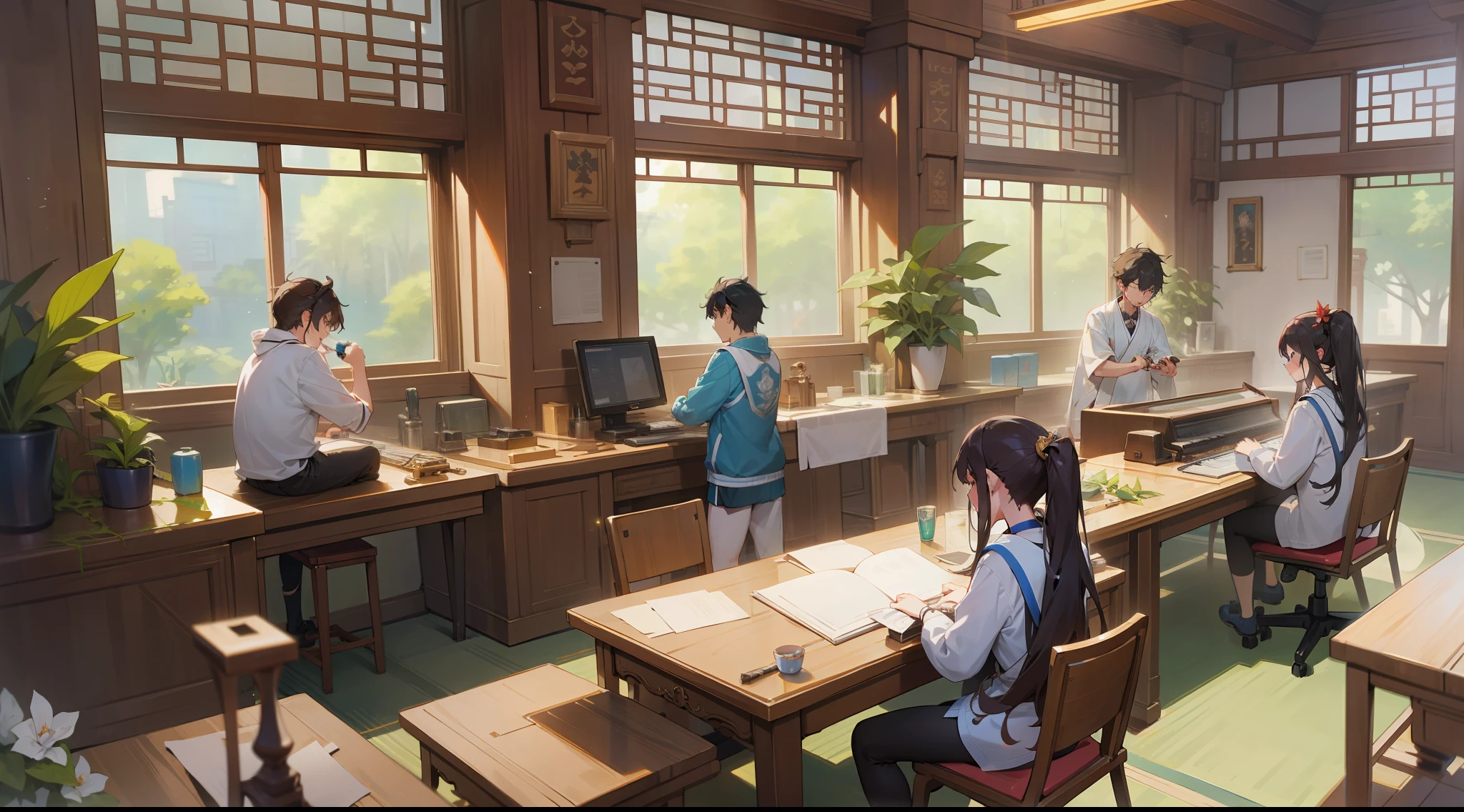 In the Immortal Cultivation Academy, the trainees could be seen practicing hard in the cultivation hall