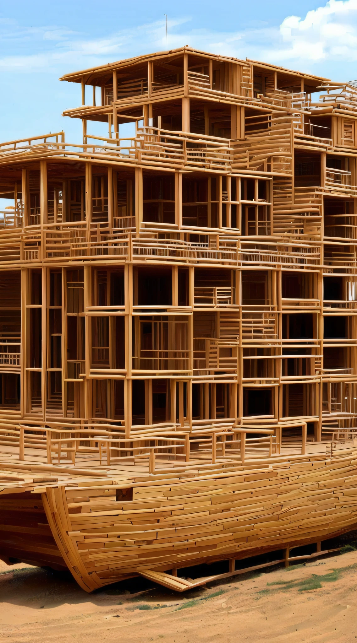 {lmasterpiece]l, {best quality),[highres], the process of building Noah's ark