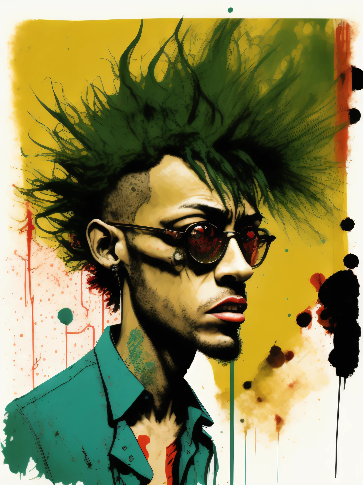 a portrait of Neymar Brasileiro, electrifying caricature, by Ralph Steadman, Dr. Suess, Jenny Saville, Kandinsky, doodle, sketch, third eye, surrealist abstraction, psychedelic