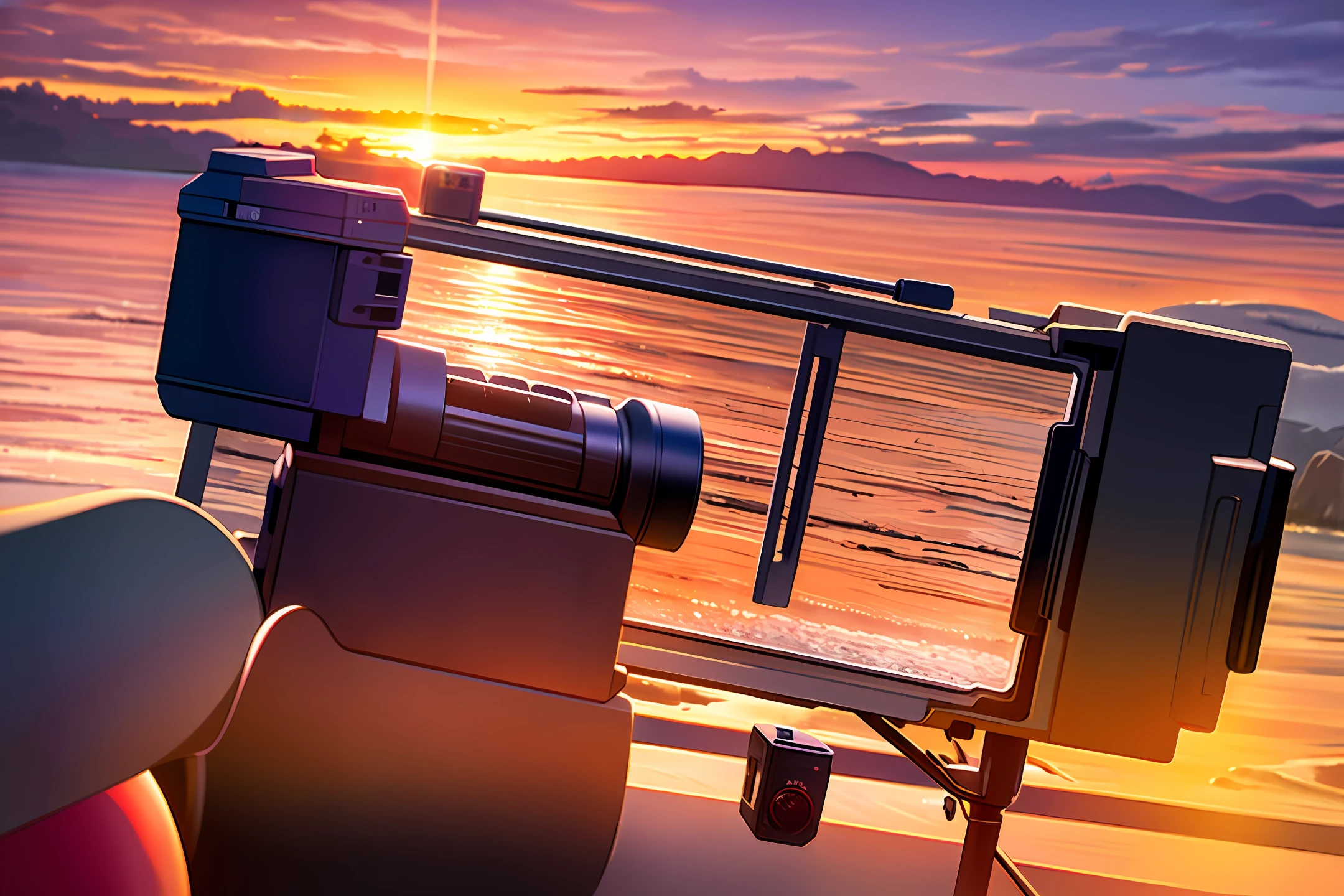 Sunset, evening glow, distant view, realistic, rich colors, gorgeous and colorful, wide-angle lens, shooting in the evening, positive film, naturalistic style, high-definition filming.