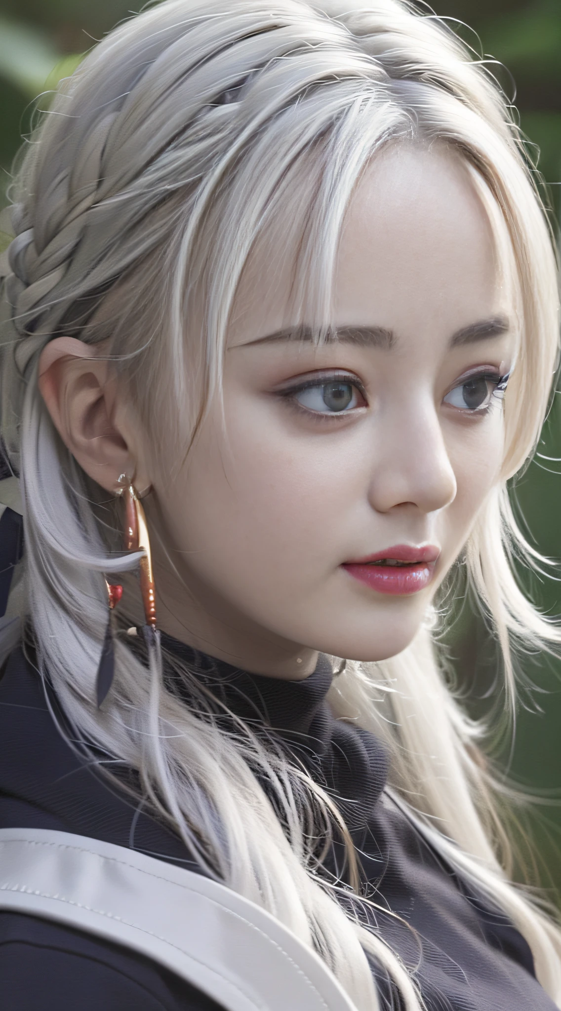 1girl,white hair,hanfu,close up,,(best quality:1.4),((masterpiece)),((realistic)),(detailed),(photorealistic:1.4),