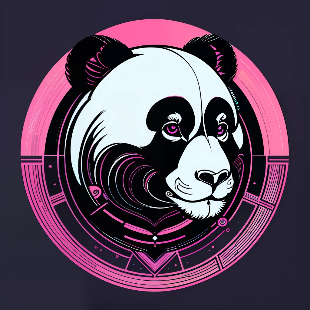 Panda in geometric style, Design with 32k quality, inspired by T-shirt design, with Vector style, made by DSLR Camera, full framing, centered, white background, maximum quality, maximum details.