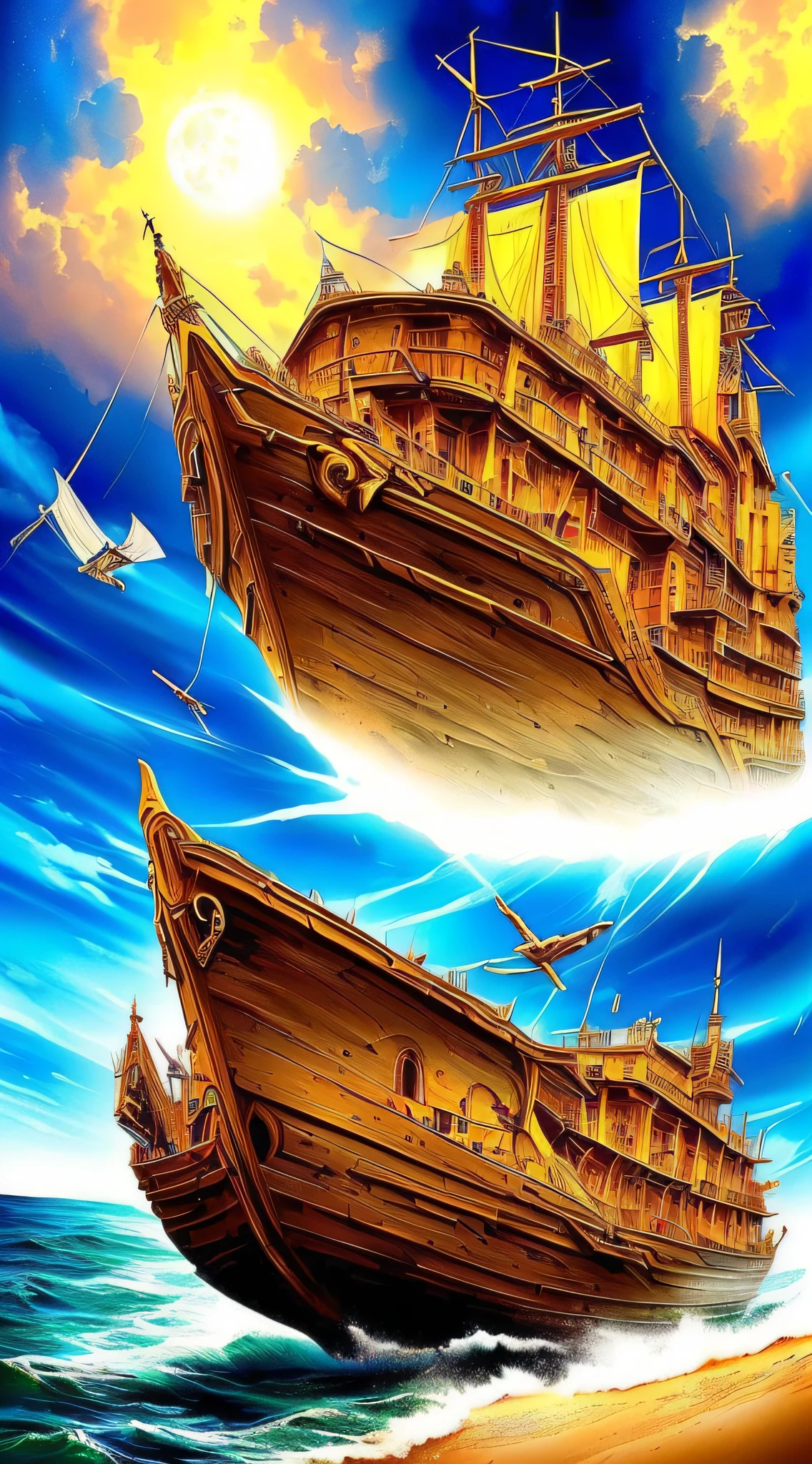 {lmasterpiece]l, {best quality), [highres], the mystery of Noah's ark involves extraterrestrial intervention