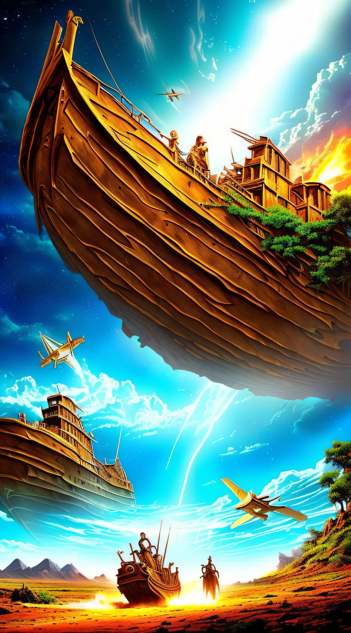 {lmasterpiece]l, {best quality), [highres], the mystery of Noah's ark involves extraterrestrial intervention