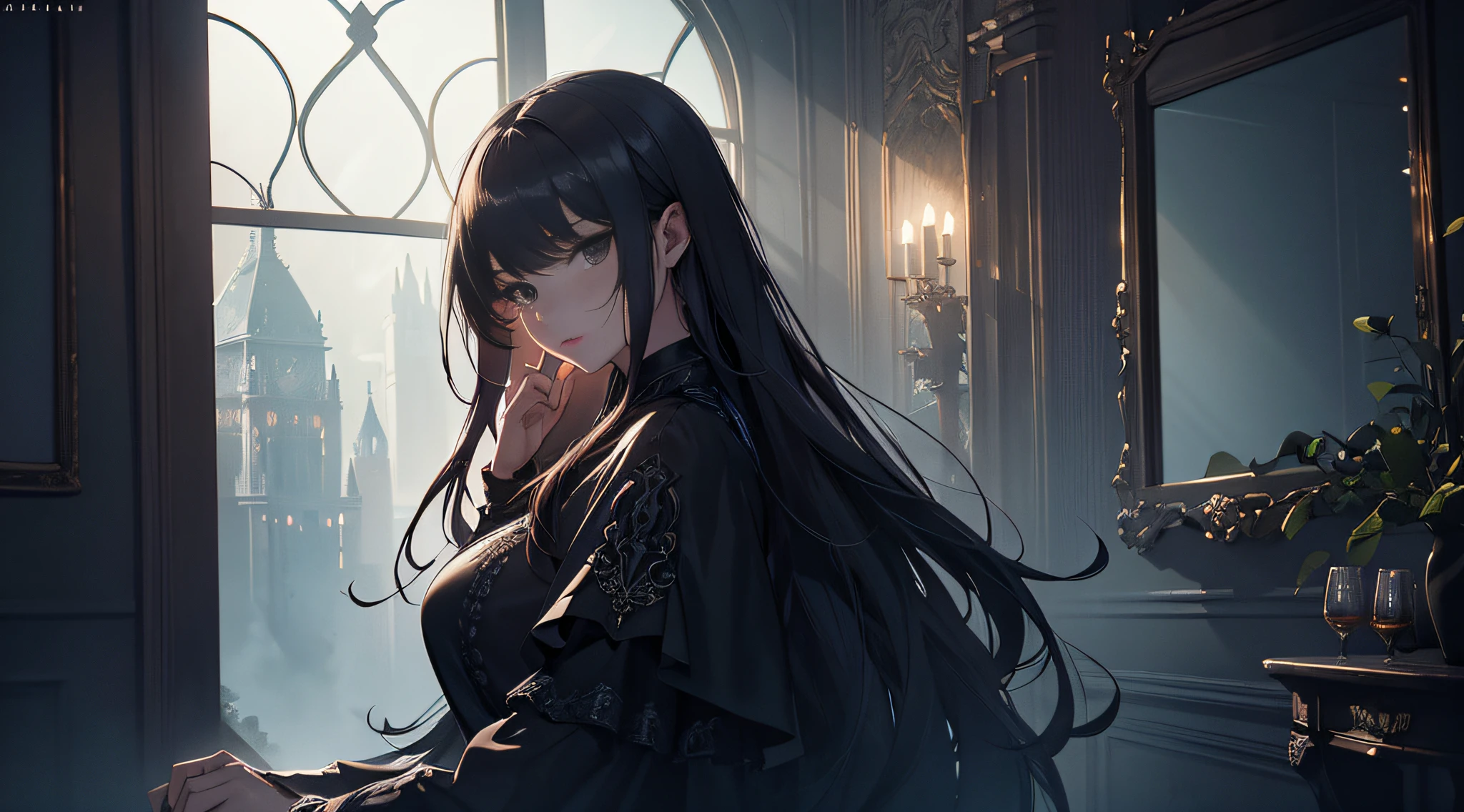 Masterpiece, best quality,young beautiful girl, ultra detailed, official art,unity 8k wallpaper,
low-key lighting,
(moody ambiance):1.2,
dark shadows, subtle
highlights, mysterious aura
色调是红色和蓝色