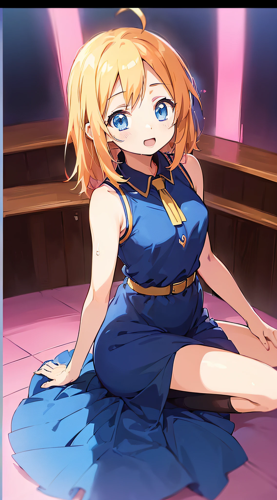 (Best Quality,Anime,Anime Art Style,Anime Screen Cap:1.5),Yuyushiki,Girl,,sweat,sleeveless dress