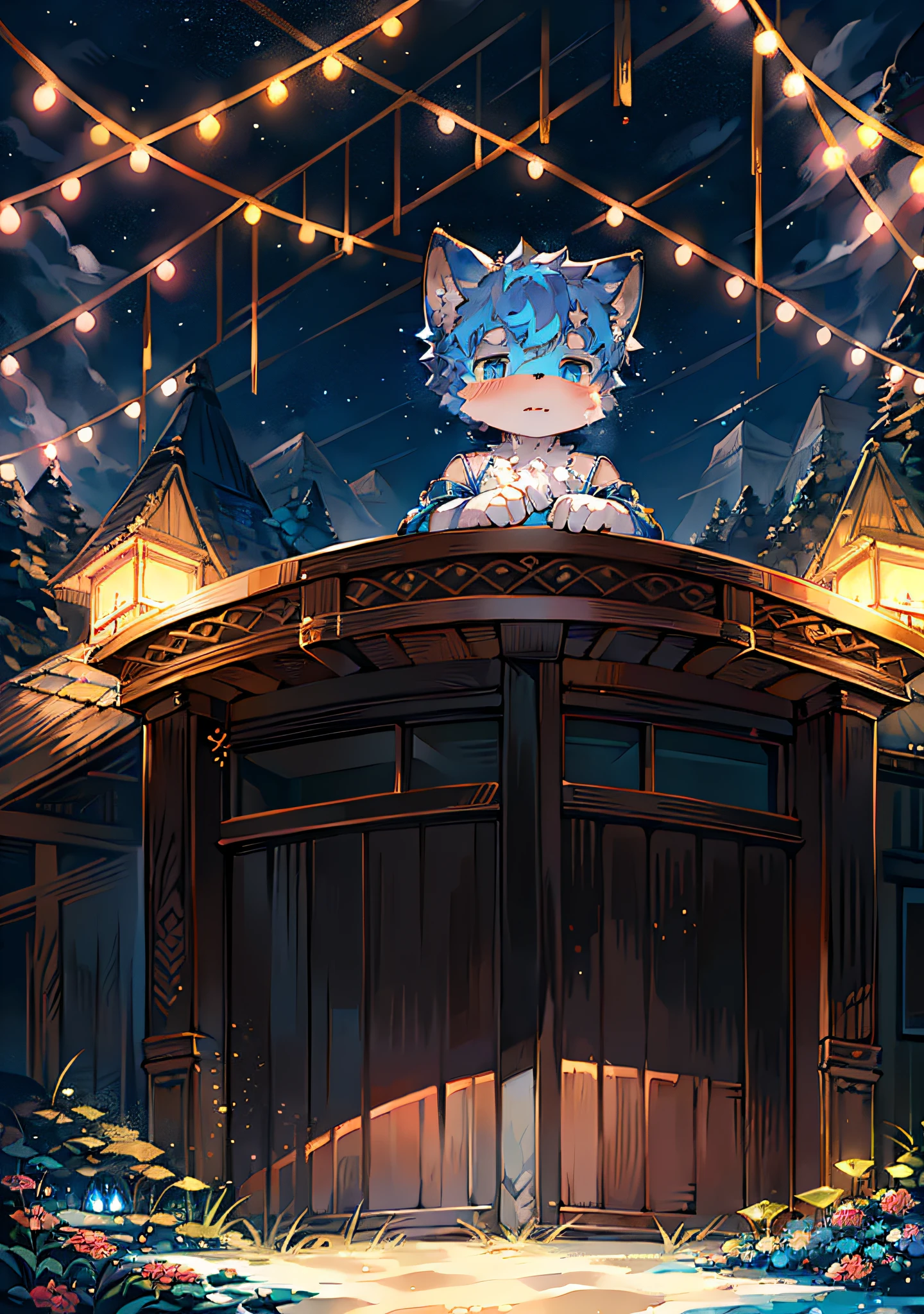 (Azure Starry Sky: 0.8), Masterpiece, High Quality, Abstract Res, Digital Painting\ (Artwork), by Dagasi, Yupa, Kiyosan, (Anthro, Fluffy Fur, Character Focus: 1.1), Anthro Male Cat, Short Hair, Portrait , bright eyes, panorama, character focus. (Detailed background: 0.7), Solo, Furry, Hairy male, Male focus, Anthr, (full body fur, fluffy tail, white light blue fur with a dot, blue eyes: 1.2), (long canine, antique clothes, eyes filled with sadness: 1.2), (exterior, beach: 1.1)