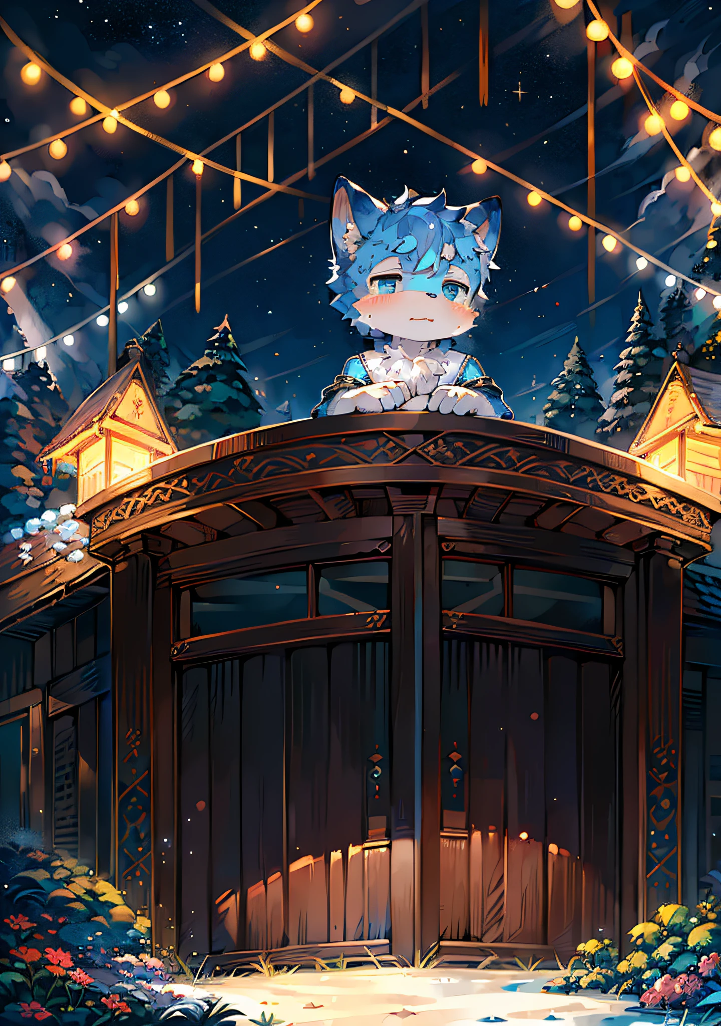 (Azure Starry Sky: 0.8), Masterpiece, High Quality, Abstract Res, Digital Painting\ (Artwork), by Dagasi, Yupa, Kiyosan, (Anthro, Fluffy Fur, Character Focus: 1.1), Anthro Male Cat, Short Hair, Portrait , bright eyes, panorama, character focus. (Detailed background: 0.7), Solo, Furry, Hairy male, Male focus, Anthr, (full body fur, fluffy tail, white light blue fur with a dot, blue eyes: 1.2), (long canine, antique clothes, eyes filled with sadness: 1.2), (exterior, beach: 1.1)