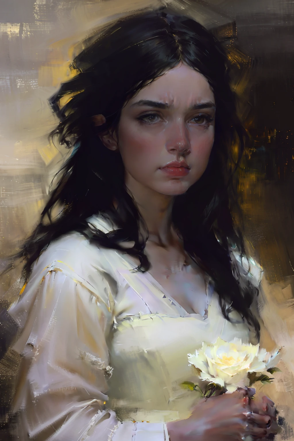 1 girl, masterpiece, highest quality, high quality, cute, (__camAngles__:1), high resolution, Jeremy Lipkin, Antonio Manzanedo, dramatic atmosphere, sharp focus, volumetric lighting, in luxury advertising, solid color background, realistic photos, realistic, looking at the audience, cinematic light, roses, long eyelashes, god,