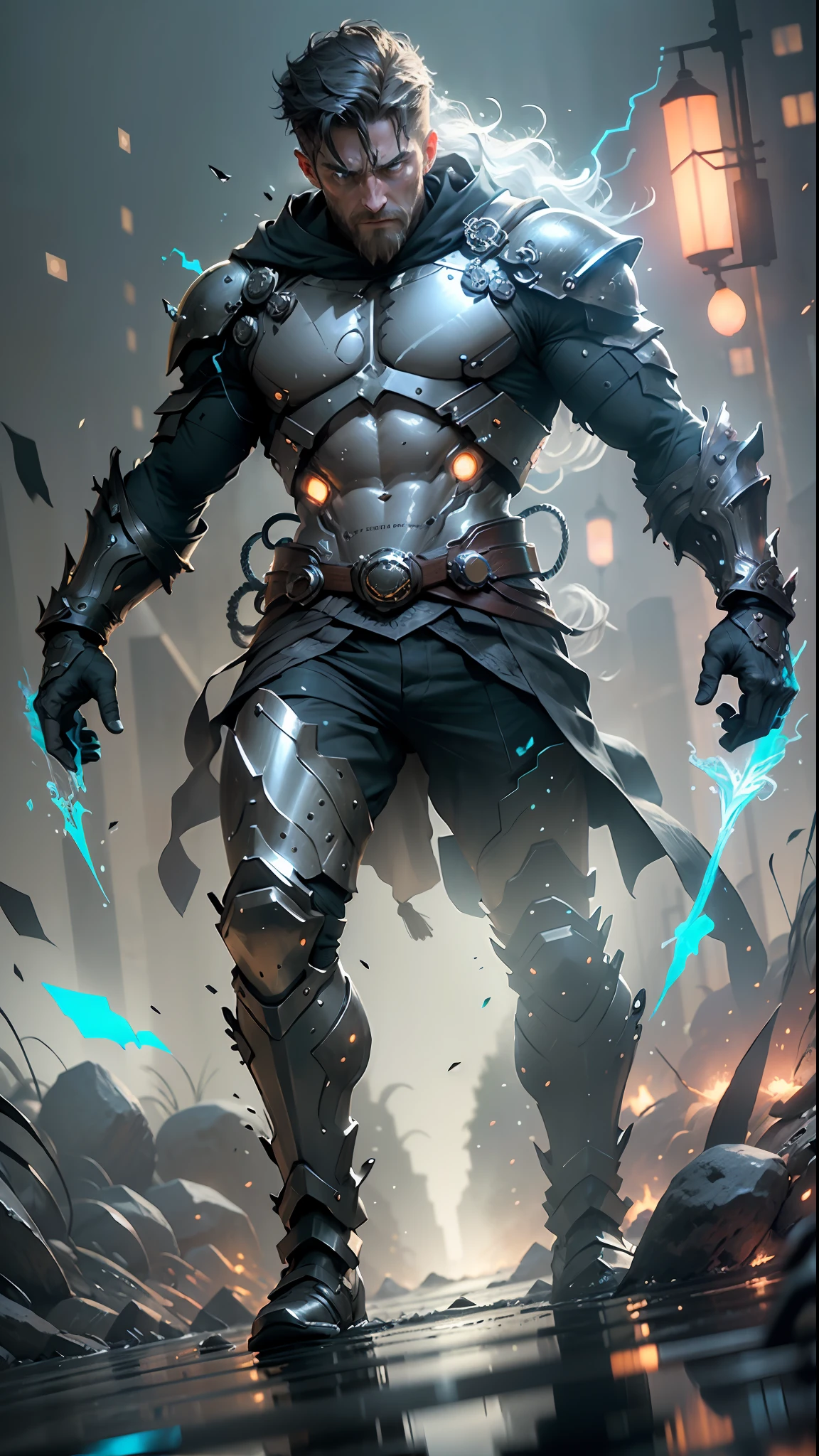 **3D look, A stunning full body portrayal of gerrard butler as leonidas in the 300 movie in the midst of an intense nighttime battle. Nightmare. Japanese style. Cyberpunk. lightning. The dynamic composition showcases the powerful, fluid movements, with muted hues that heighten the dramatic action. impressive, surreal, cinematic lighting, cinematic photoshot, extremely detailed and complex, VFX volume fog around, nighttime, super max, surreal, super detailed, high contrast, Rtx on, Hdr, photography, realistic, dof on, fov on, motion blur, lens flares on, 50mm Prime f/ 1. 8, White balance, Super resolution, Megapixel, ProPhoto RGB, VR, high, epic, Rear half lighting, Lights background, natural lighting, incandescent light, fiber optic, mood lighting, cinema lighting, studio lighting, soft illumination, volumetric, contrast, dark lighting, accent lighting, projection global illumination, Screen space global illumination, Ray tracing global illumination, Red fringing light, 45% cold color grading, Optics, Scattering, Glow, Shadows, hyperrealism, green glowing eyes, Caustic water, refraction water, exquisite detail, intric ately - detailed, ultra - detailed photography, high - sharpness, high reflection, award - winning photograph