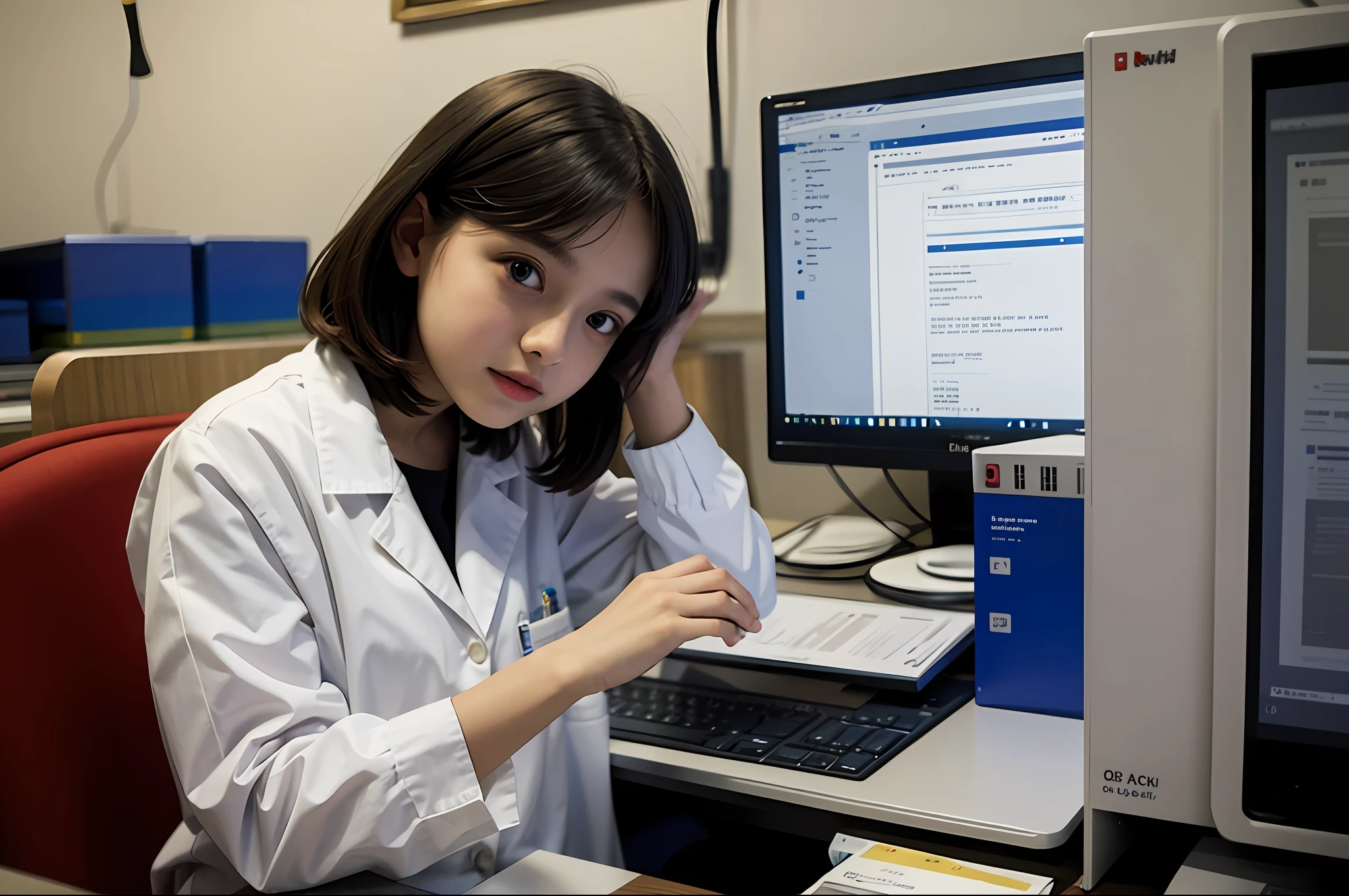 (best quality), beautiful, pleasant, a -yeld frh girl, dreams of becoming, a scientist.
