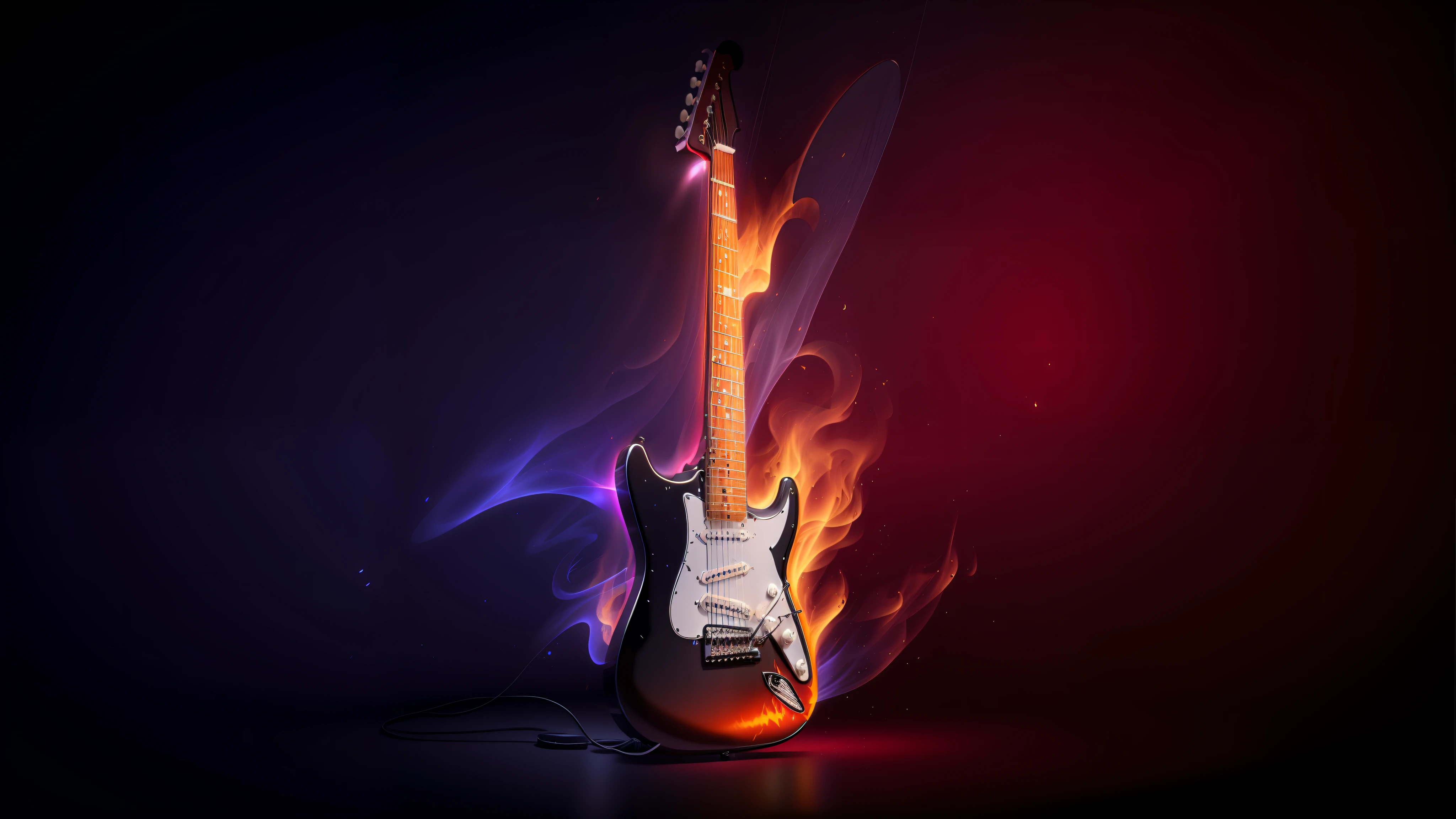 guitar, electric guitar, electric guitar, electric, fire, flames, guitar, black guitar, black color guitar, black and white guitar, tagima guitar, detailed guitar, red core, black color, ultra futuristic, vivid colors, vivid colors, super real, realistic, photorealism hd, musical instrument, music, detailed textures, futuristic colors, detailed colors, realistic shadows, detailed shadows, night, natural light, supernatural, beautiful guitar, beautiful instrument, photorealism, photorealistic, ultra hd, 4k, high resolution, high definition, minute details, divine, heavenly,