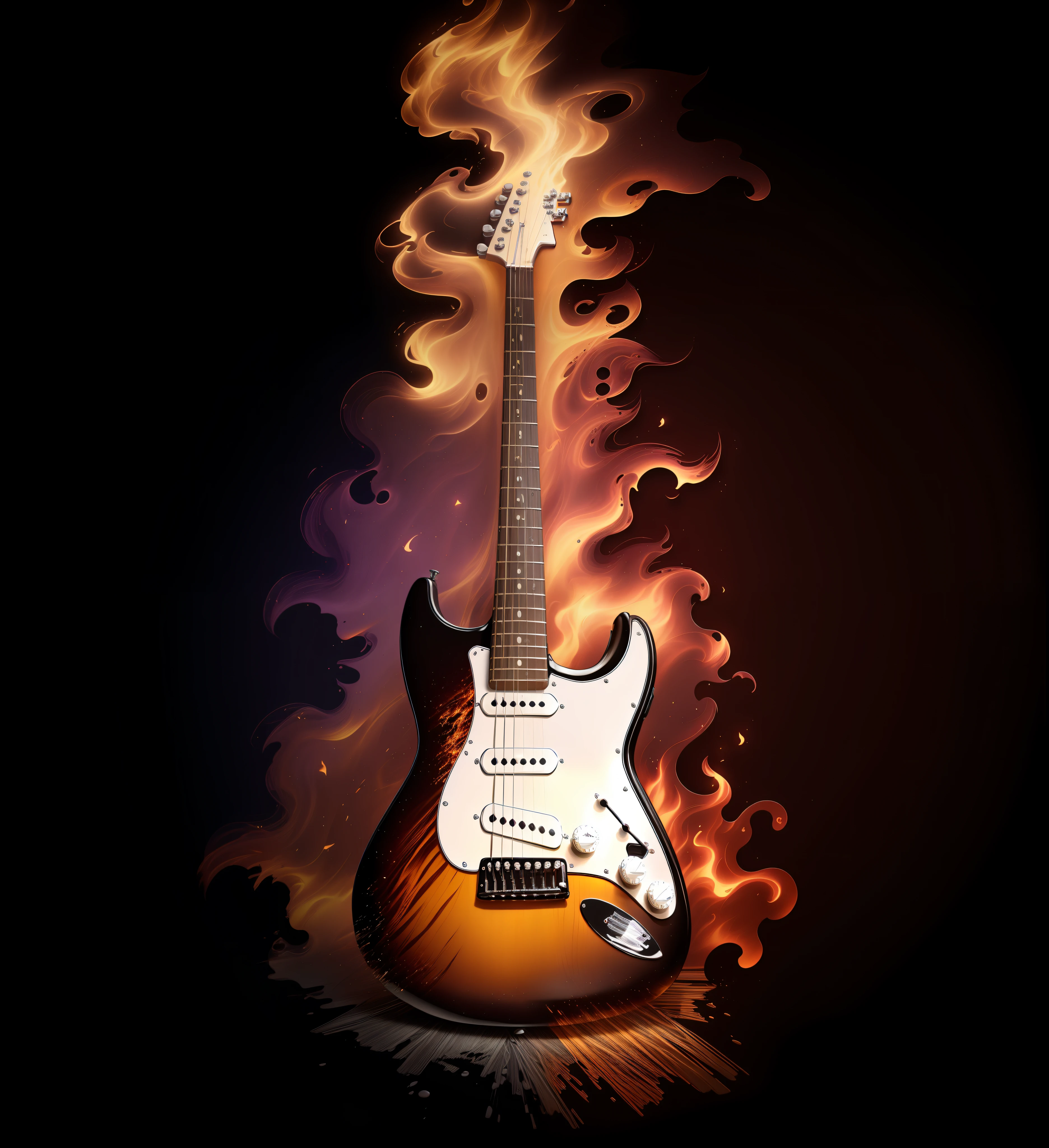 guitar, electric guitar, electric guitar, electric, fire, flames, guitar, black guitar, black color guitar, black and white guitar, tagima guitar, detailed guitar, red core, black color, ultra futuristic, vivid colors, vivid colors, super real, realistic, photorealism hd, musical instrument, music, detailed textures, futuristic colors, detailed colors, realistic shadows, detailed shadows, night, natural light, supernatural, beautiful guitar,  beautiful instrument, photorealism, photorealistic, ultra hd, 4k, high resolution, high definition, minute details, divine, heavenly,