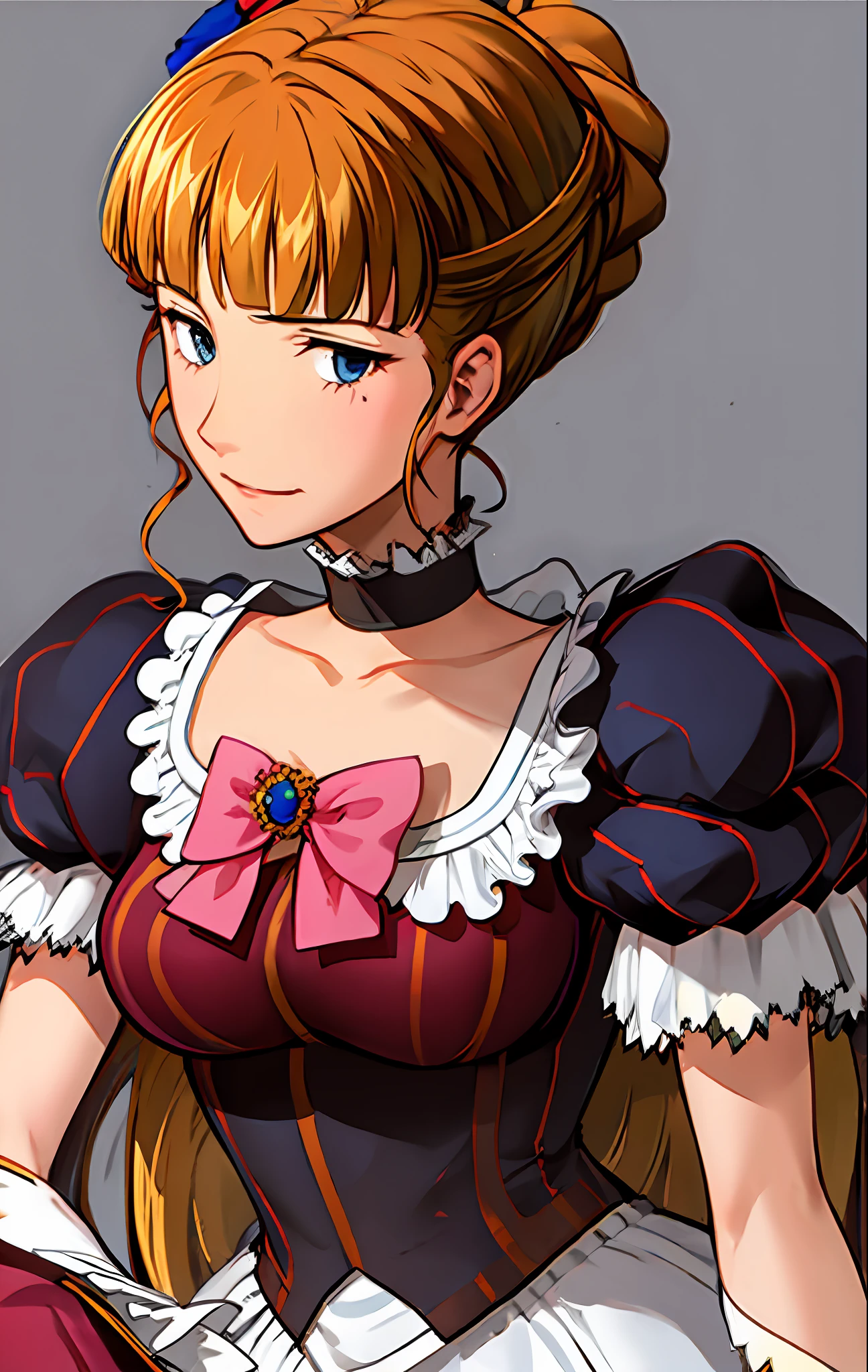 beatrice \(umineko\), 1girl, ((beatrice2)), standing, sexy Italian beauty, dark blue eyes, witch, golden butterfly, golden killer, golden witch,
((masterpiece)), (best quality), (detailed), polka dot bow, pov, full face blush, sitting_on_throne, bad smile, broken smile, far shot, pipe in right hand, left hand on right elbow.