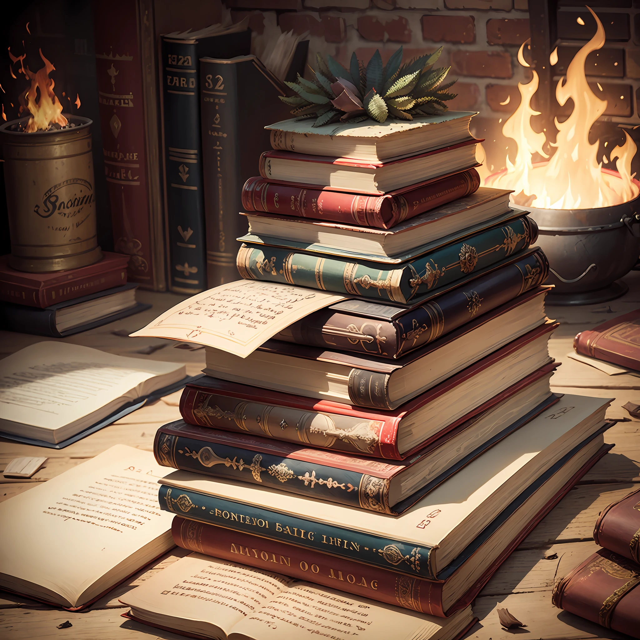 old book on fire --auto --s2