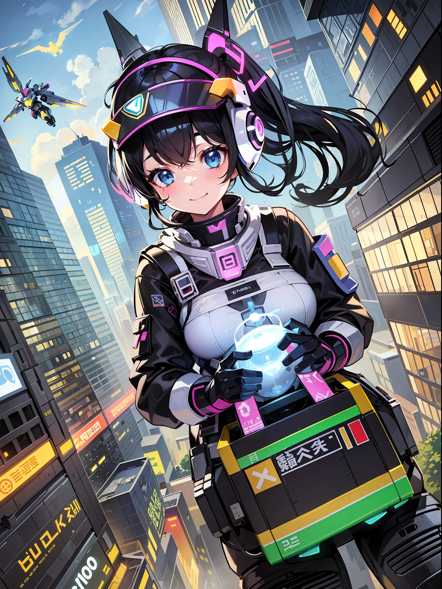 Flying robot girls have a variety of shapes and colors and are engaged in a variety of missions. Some robot girls serve as a means of transportation for people, gracefully soaring over cities. Other robot girls are engaged in cleaning and environmental protection activities to keep the city beautiful. In addition, some robot girls work as support roles for people, snuggling up to people with a smile