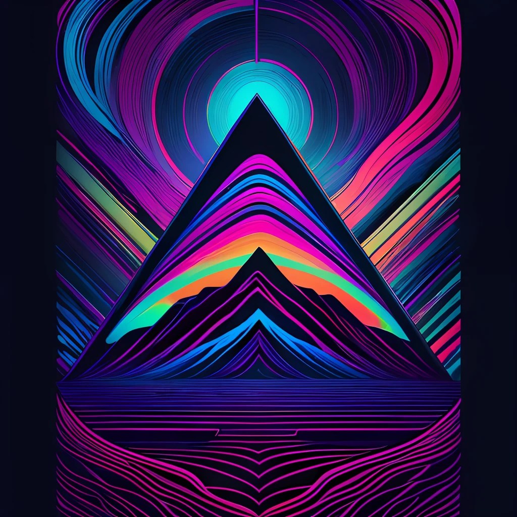 [masterpiece], An Extraterrestrial Landscape, inspired by T-shirt design, with 32k quality, with Surrealist style, made with Neon Colors, Captured by DSLR Camera, in a total and centralized frame, with maximum detail and a wide view of the masterpiece.