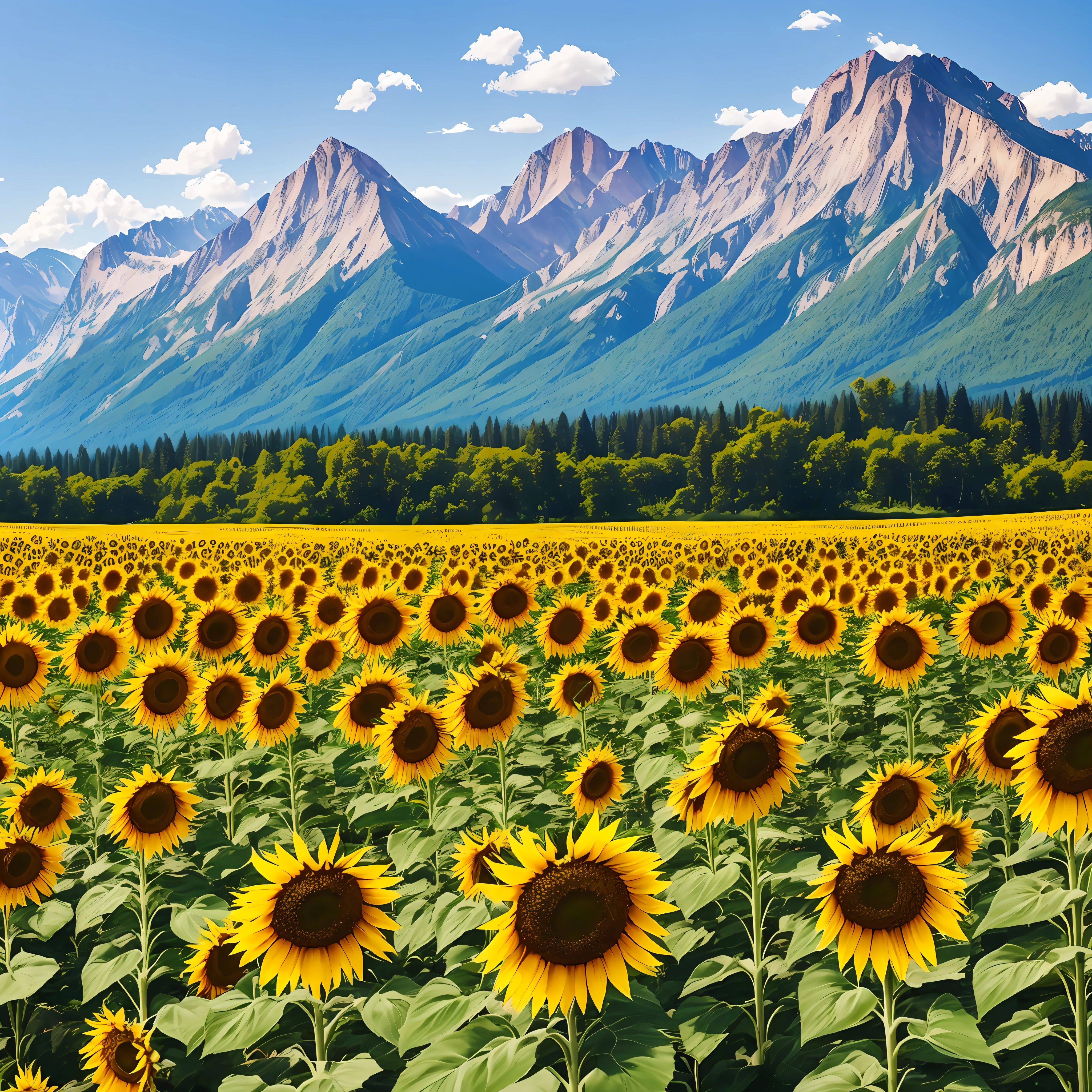 Mountains full of sunflowers --auto --s2